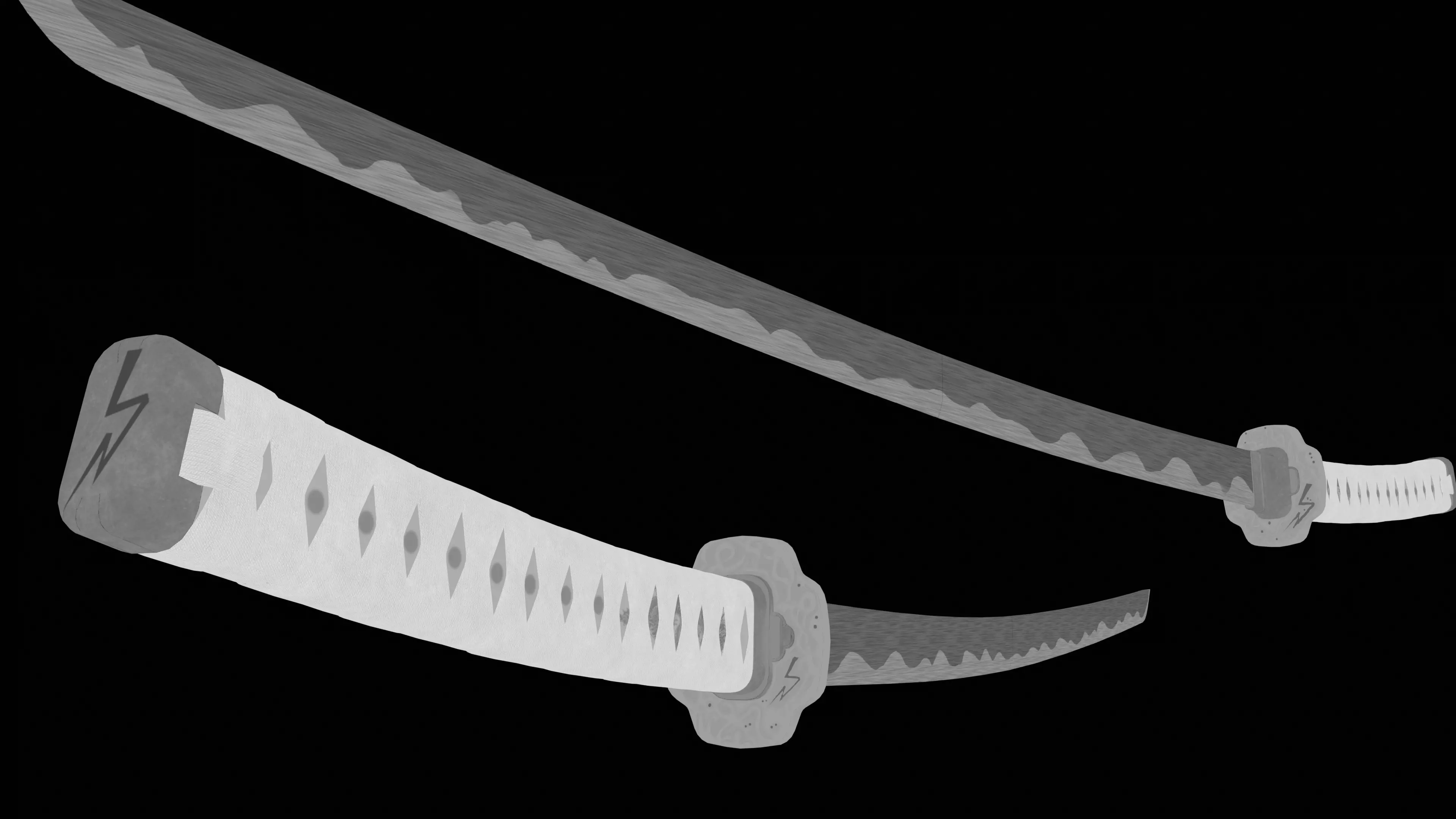 Katana Sword Low-poly 3D model_8