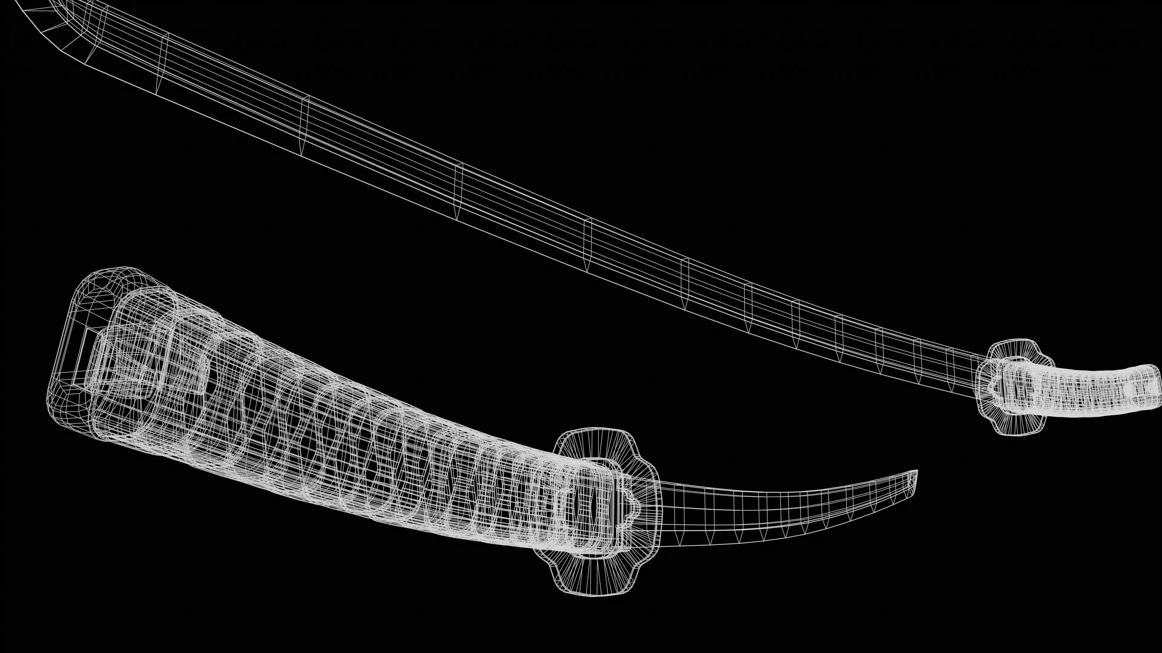 Katana Sword Low-poly 3D model_12