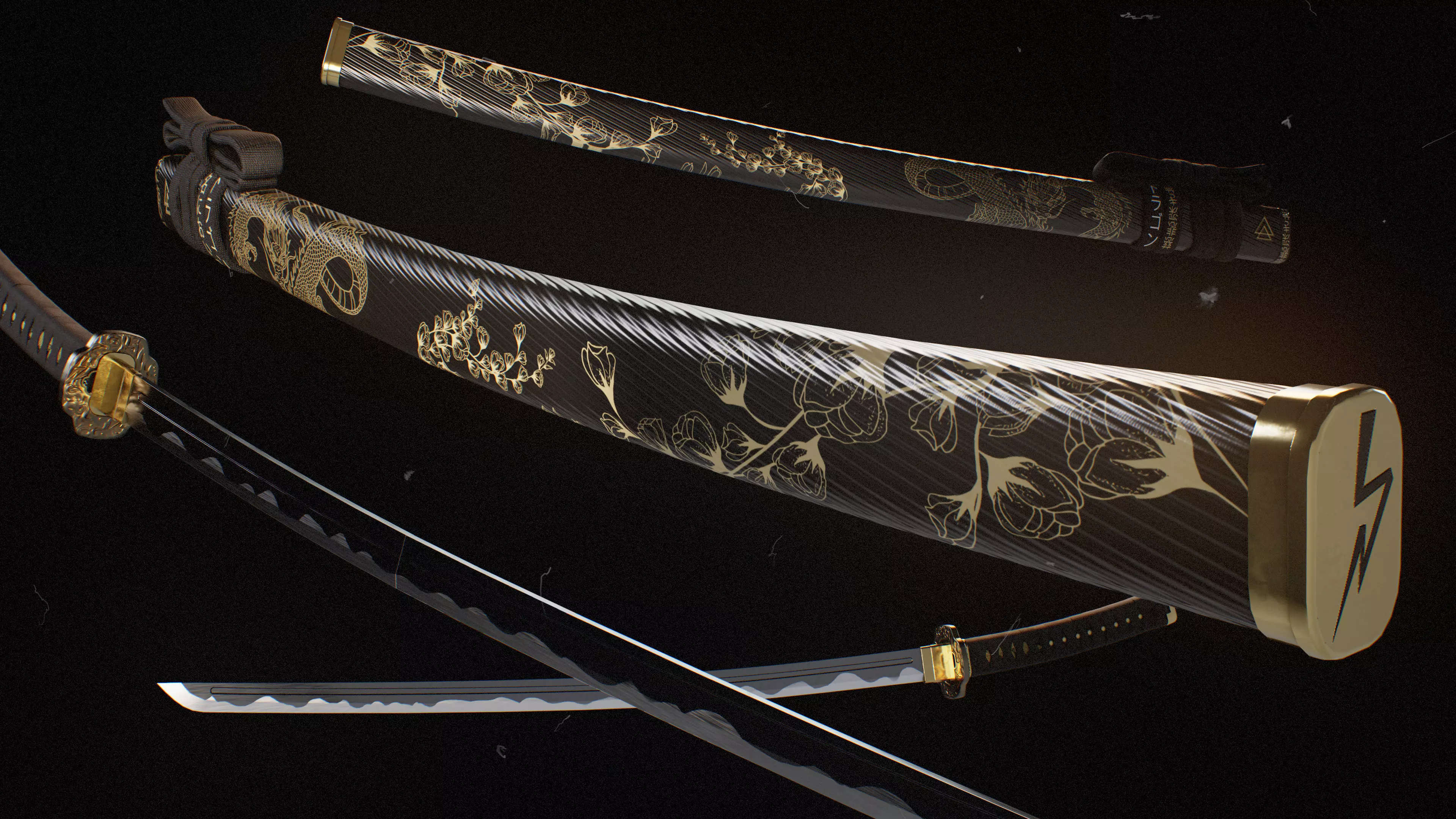 Katana Sword Low-poly 3D model_4