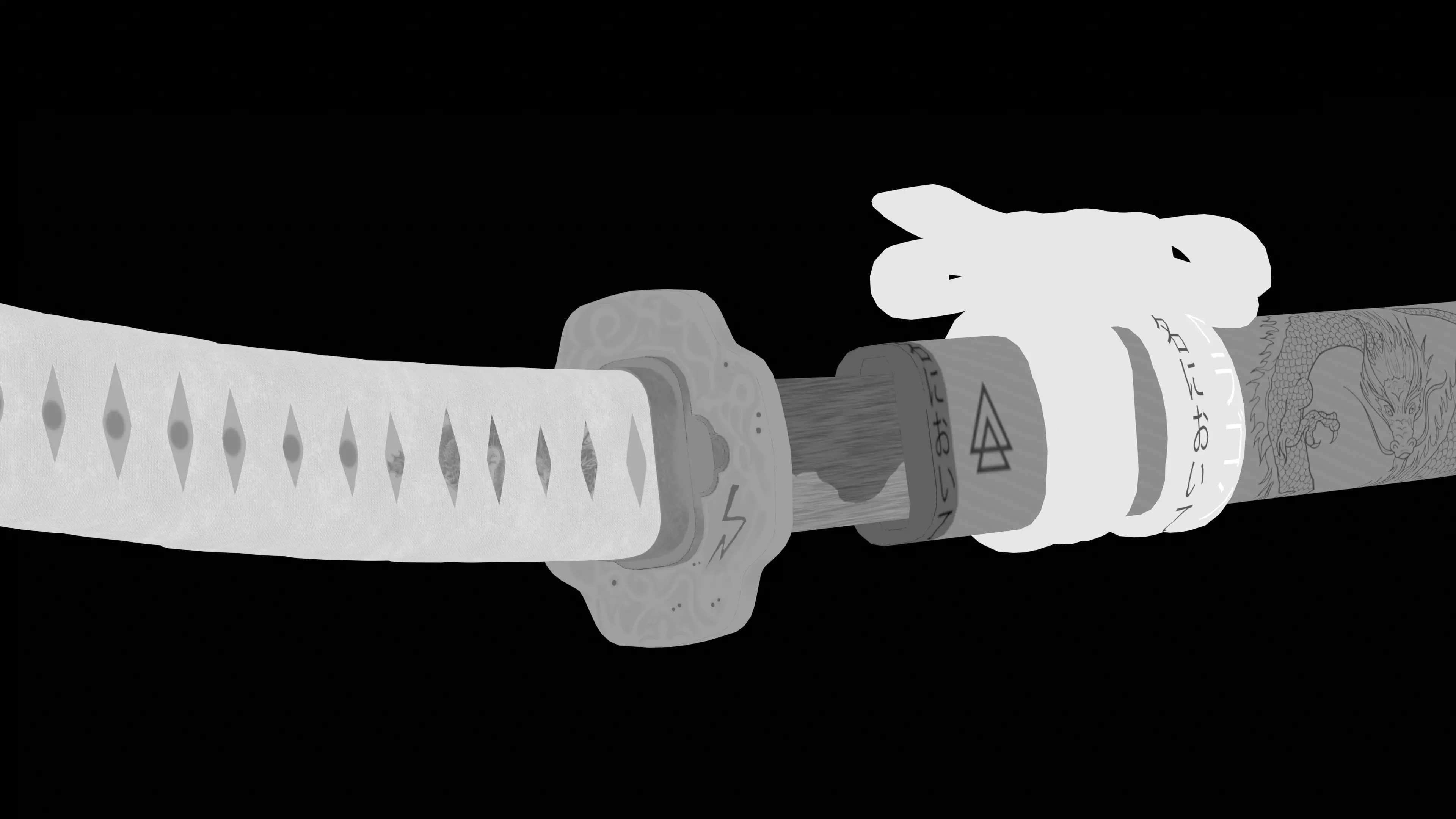 Katana Sword Low-poly 3D model_7