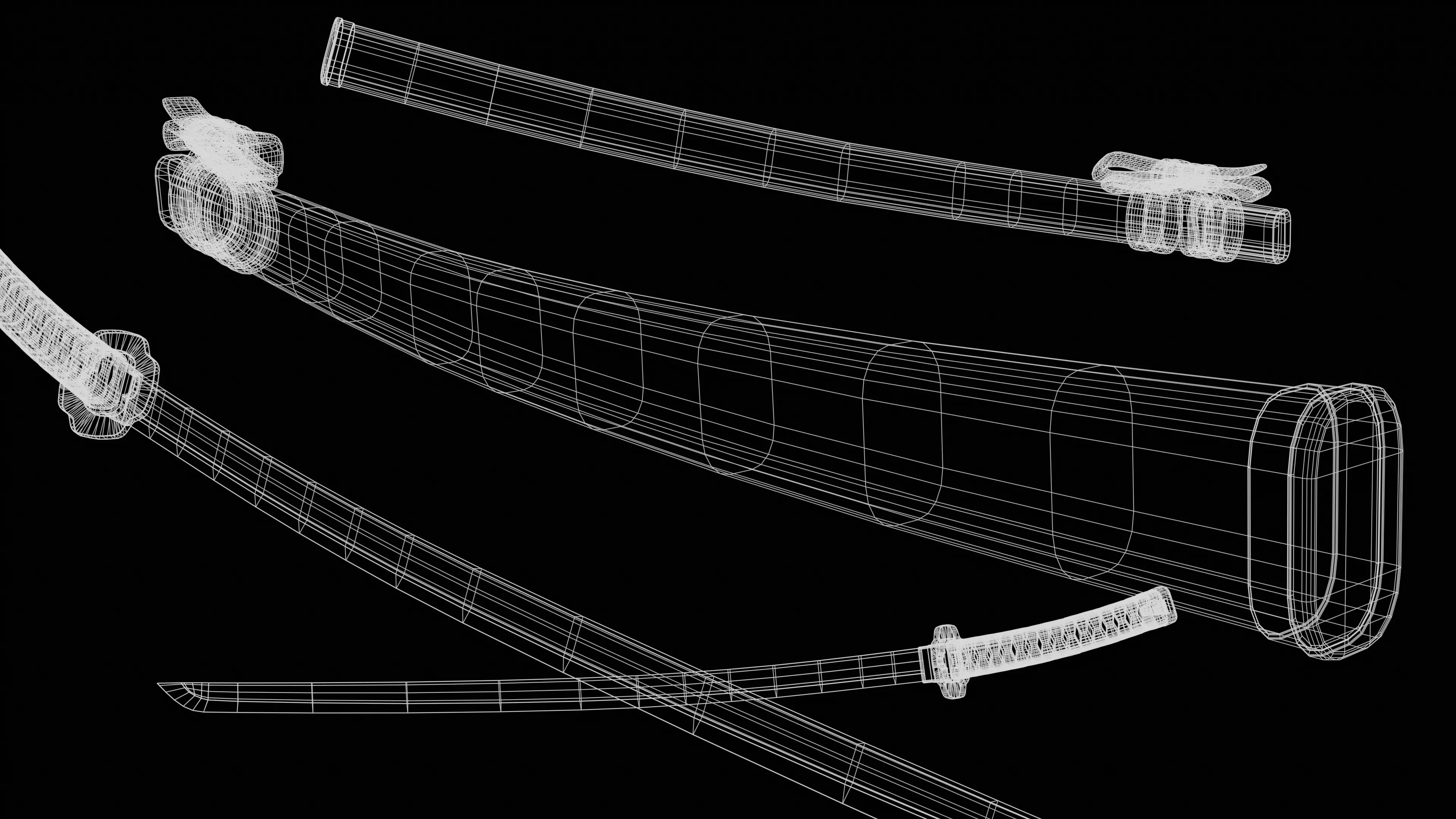 Katana Sword Low-poly 3D model_13