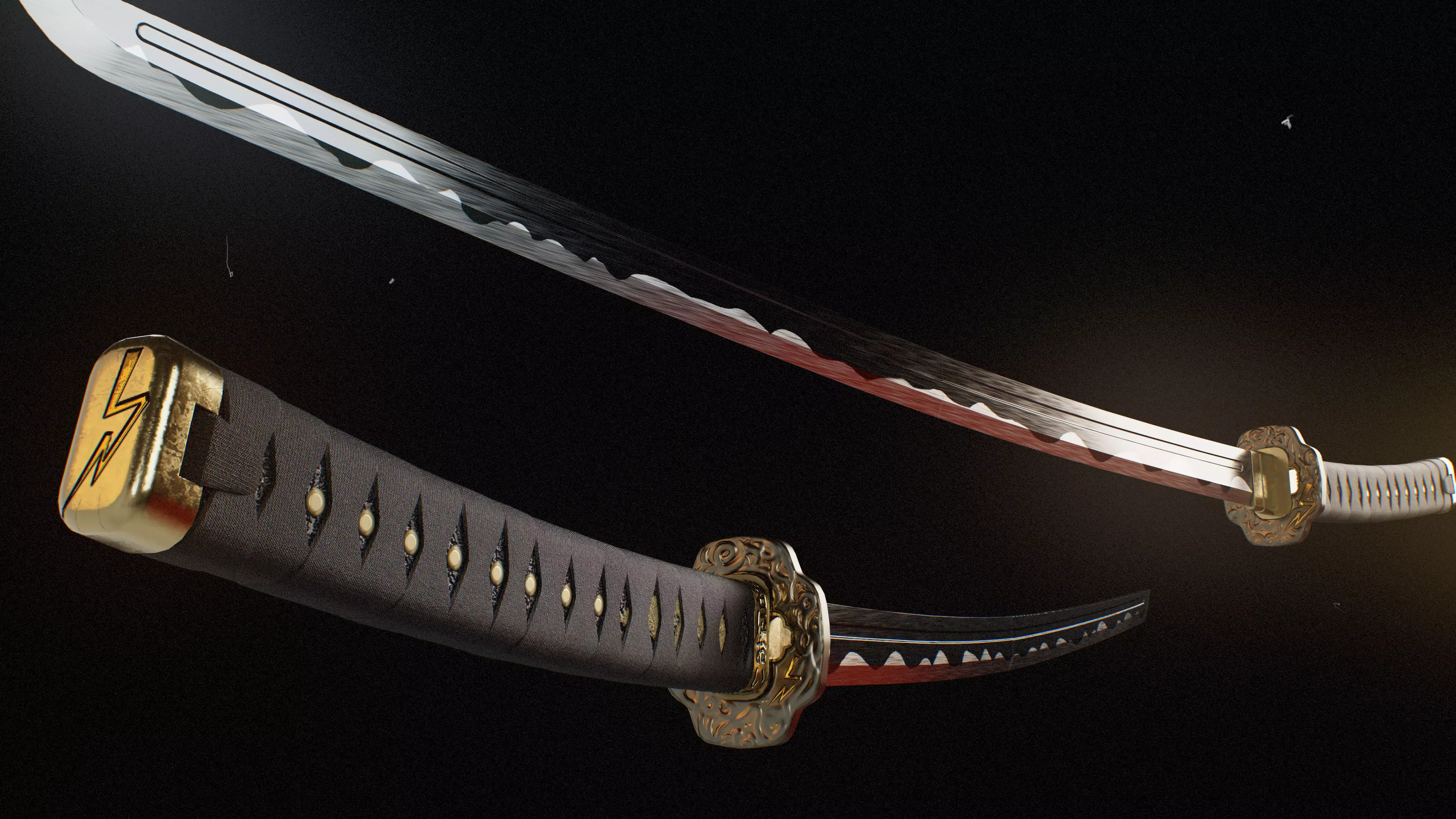 Katana Sword Low-poly 3D model_5