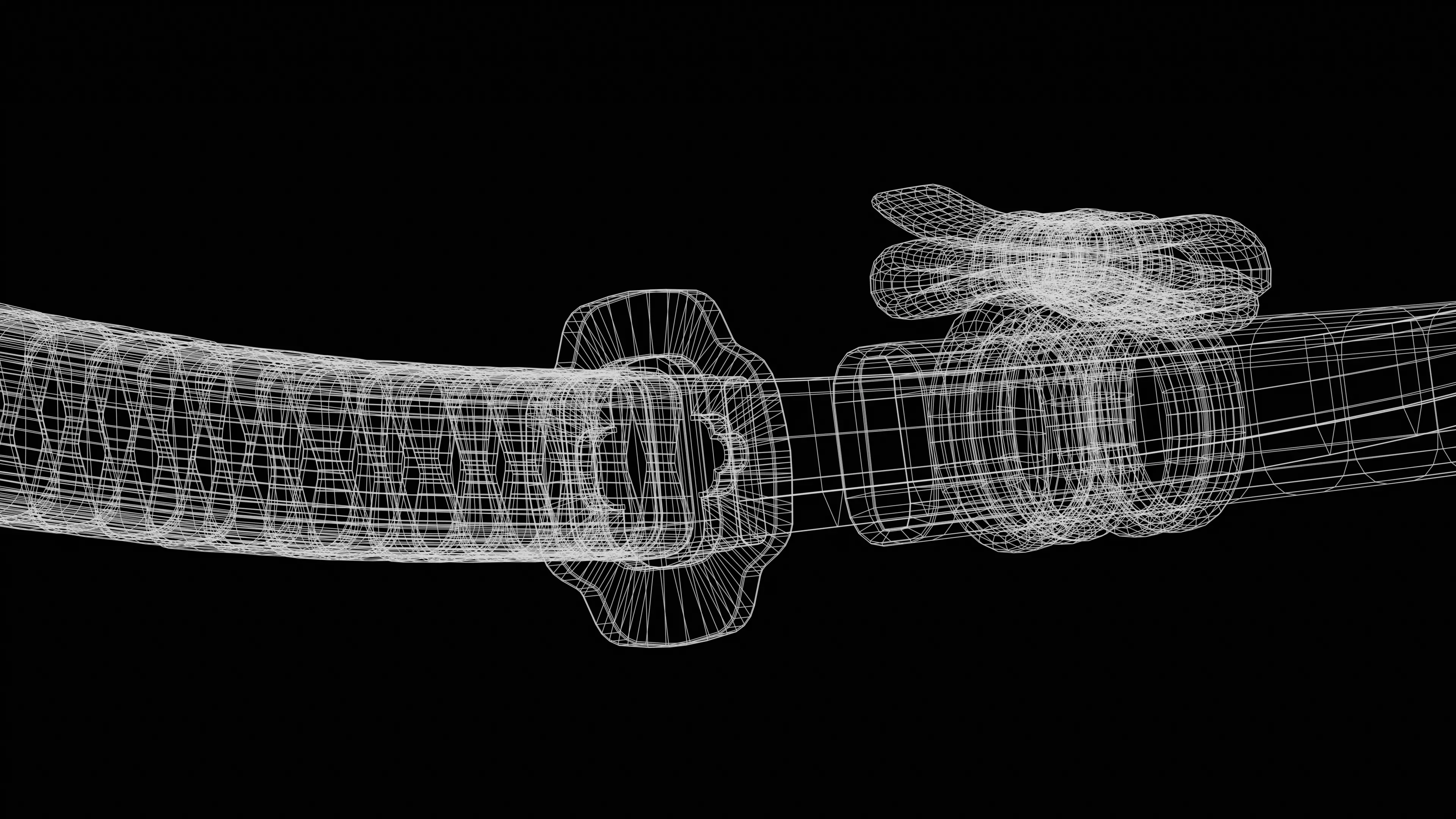 Katana Sword Low-poly 3D model_10