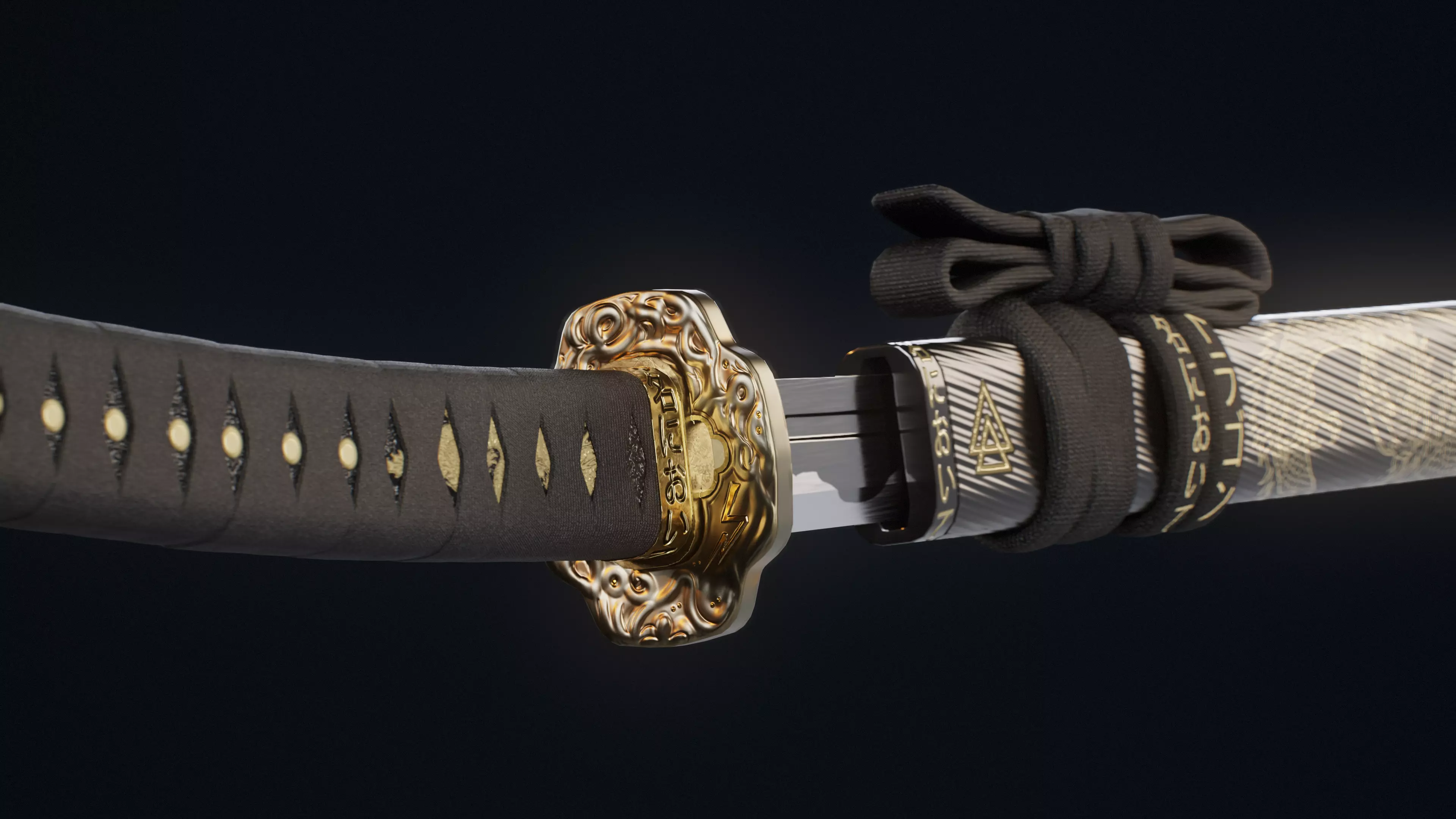 Katana Sword Low-poly 3D model_2