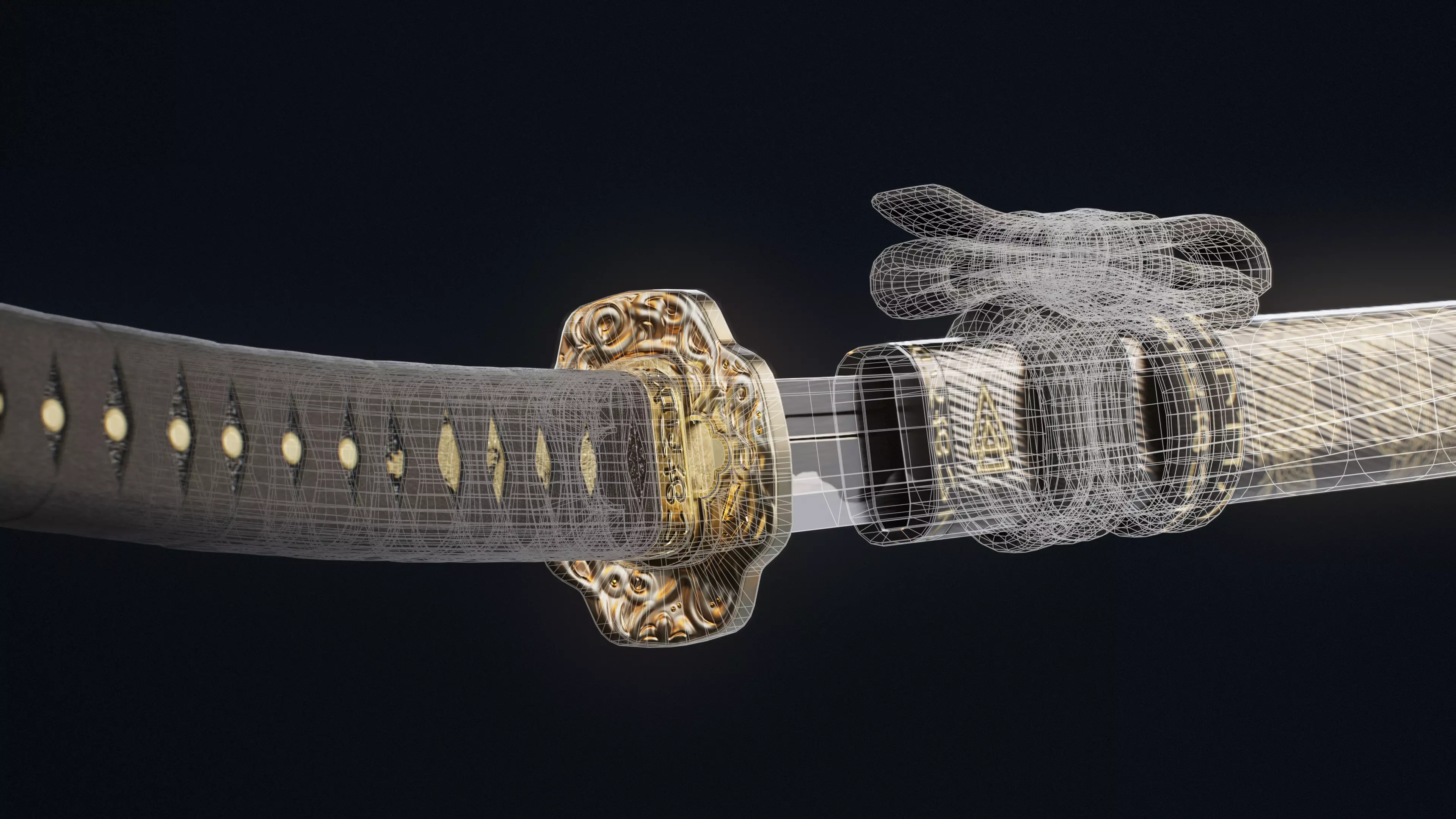 Katana Sword Low-poly 3D model_3