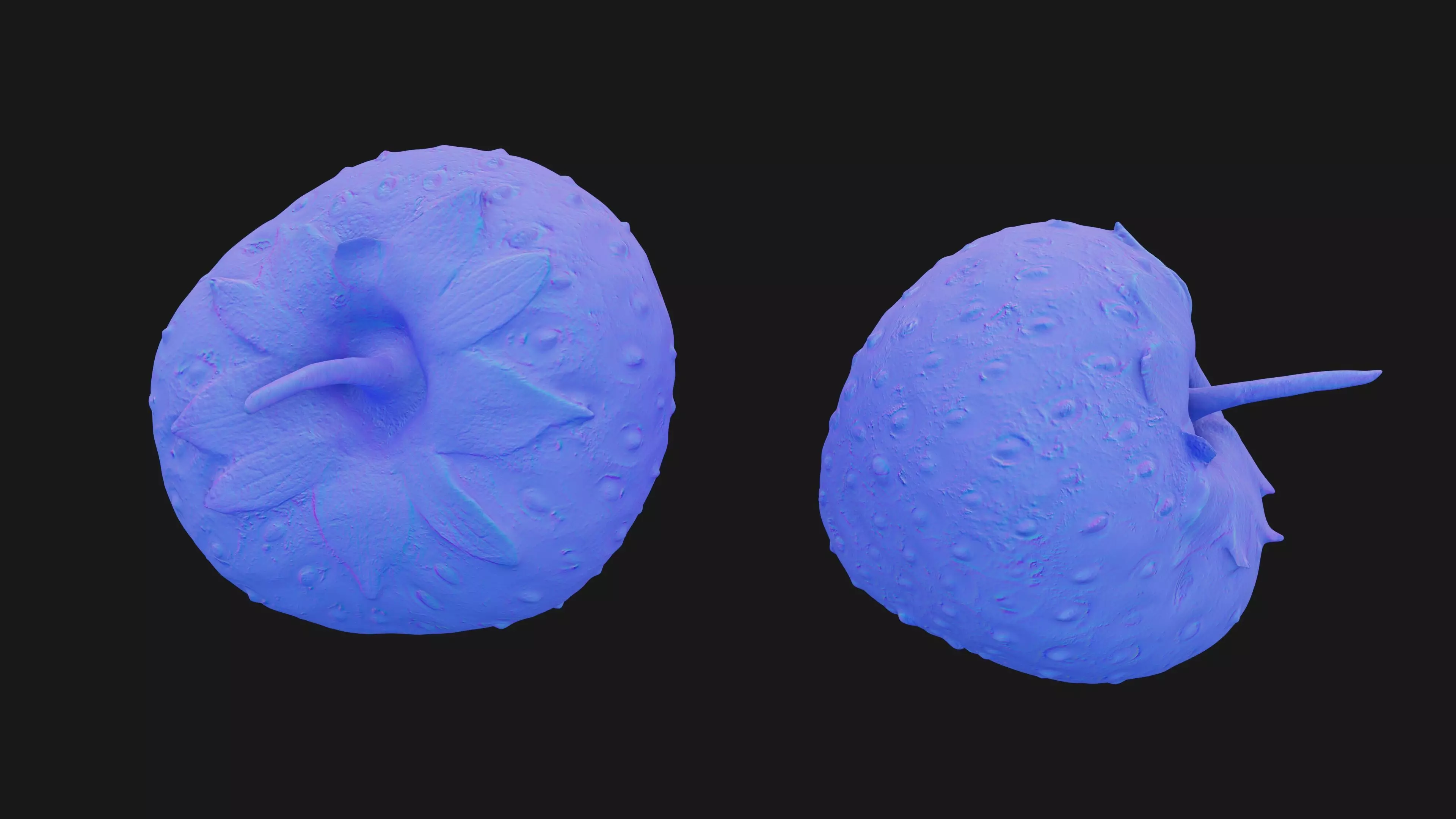 Scanned Strawberry Berry Low-poly 3D model_16