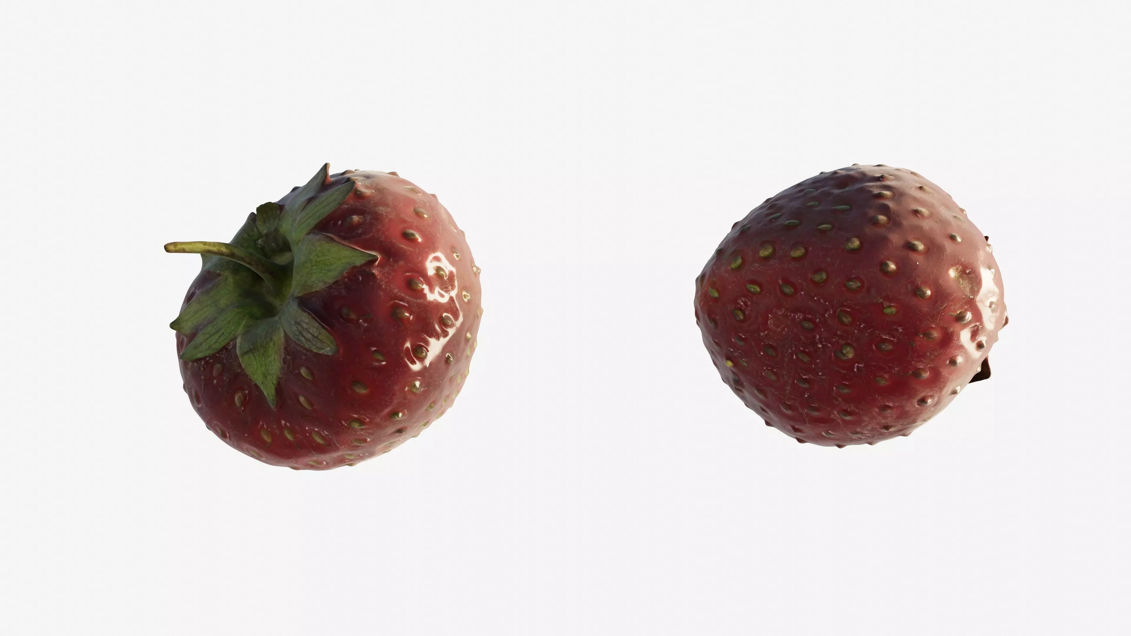 Scanned Strawberry Berry Low-poly 3D model_10