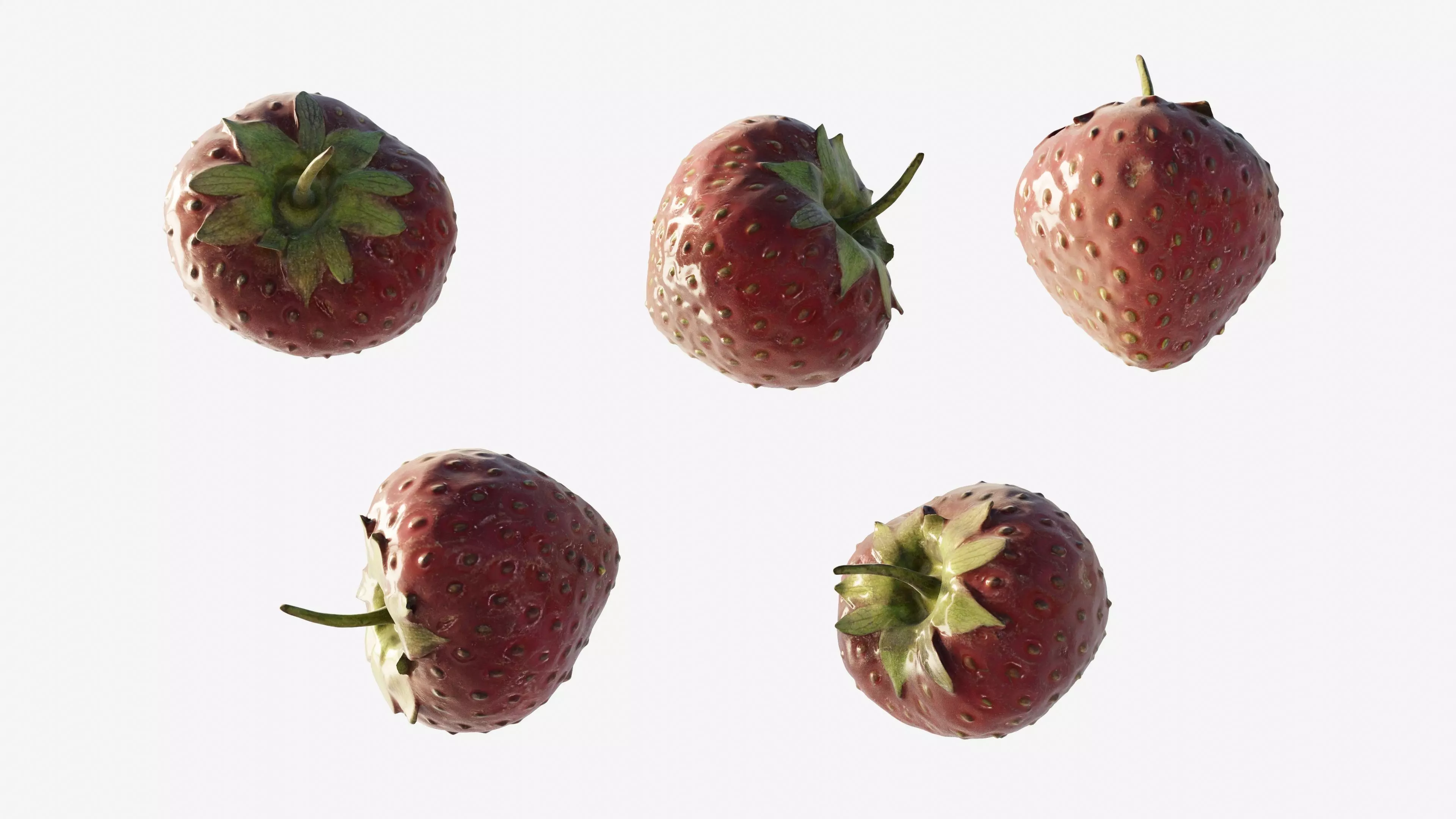 Scanned Strawberry Berry Low-poly 3D model_2