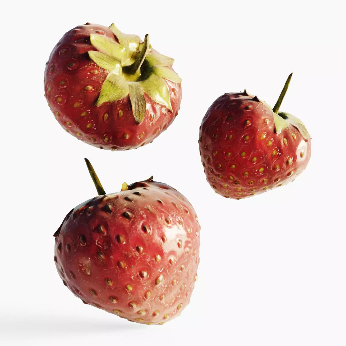 Scanned Strawberry Berry Low-poly 3D model_0
