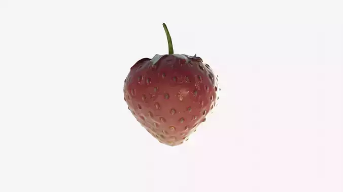 Scanned Strawberry Berry Low-poly 3D model 4