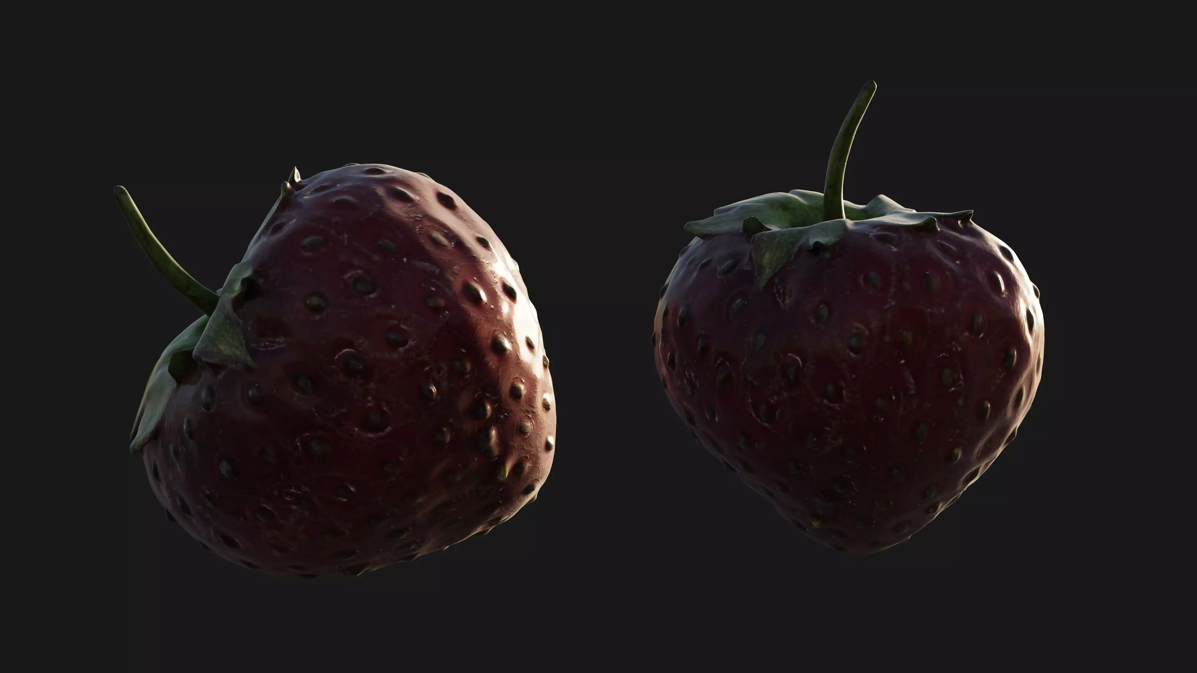 Scanned Strawberry Berry Low-poly 3D model_15
