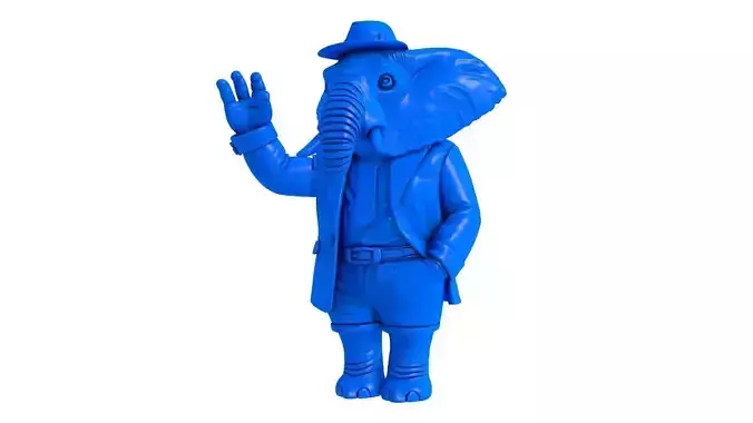 elephant in suit -  elephant -  elephant stl - baby elephant 