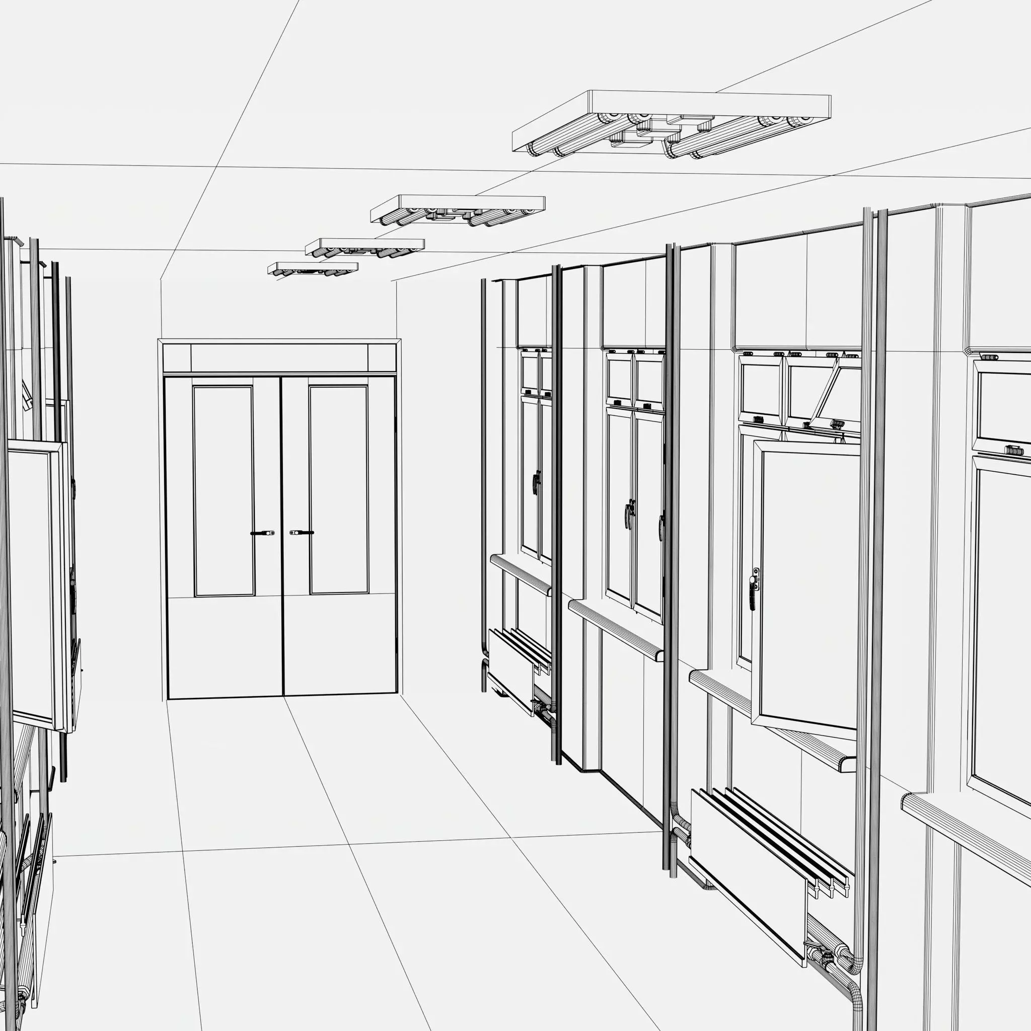 Building Corridor M1 3D model_7