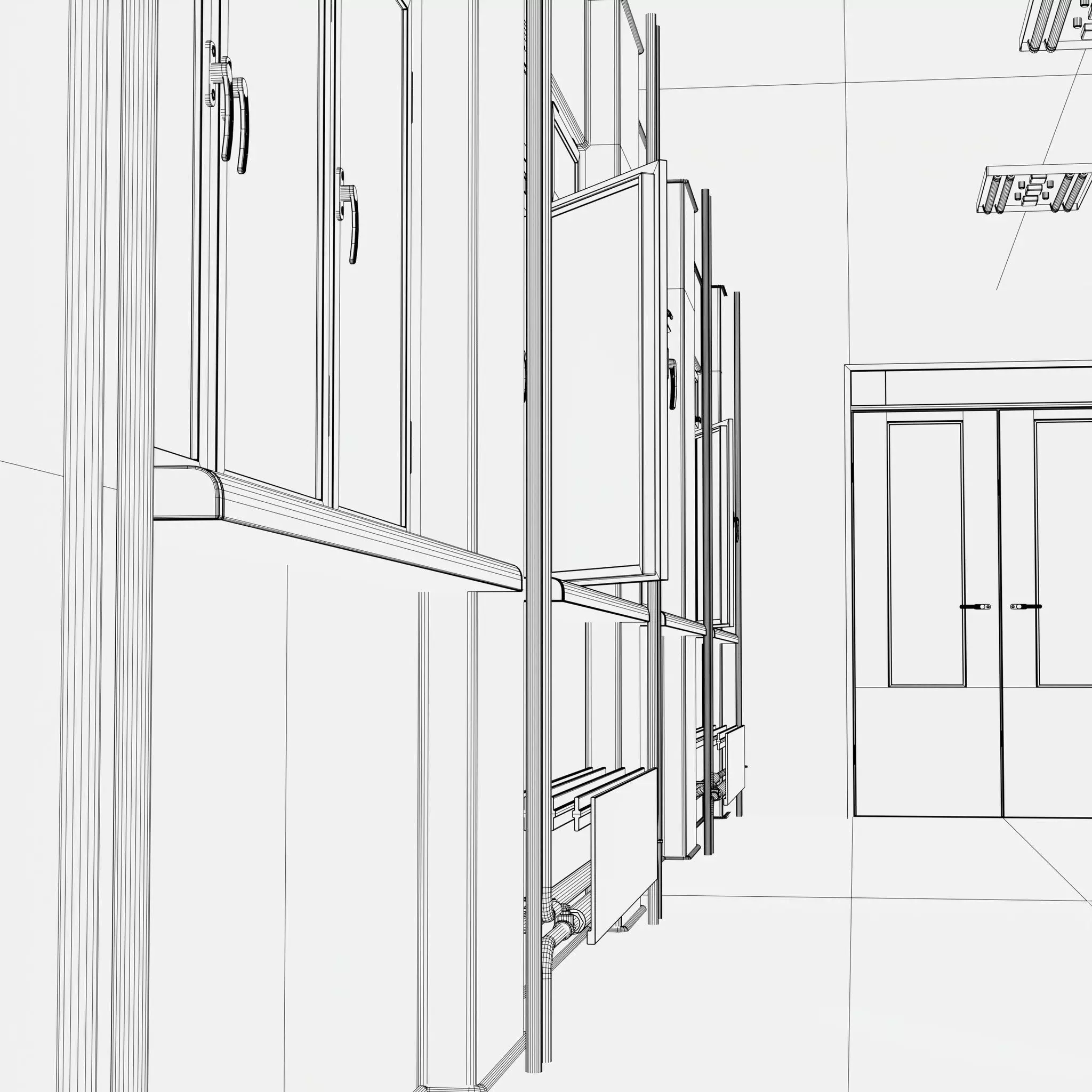 Building Corridor M1 3D model_9