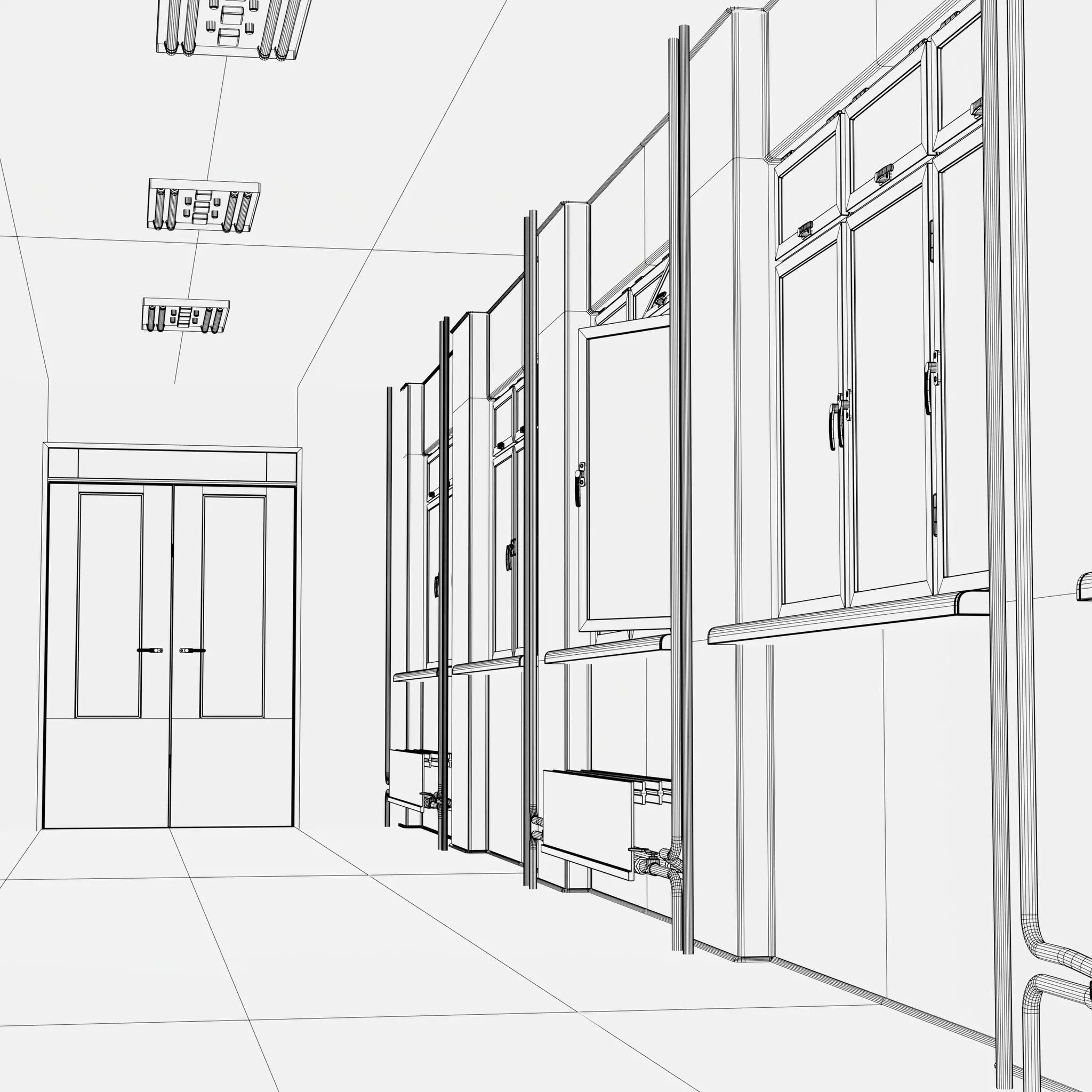 Building Corridor M1 3D model_12