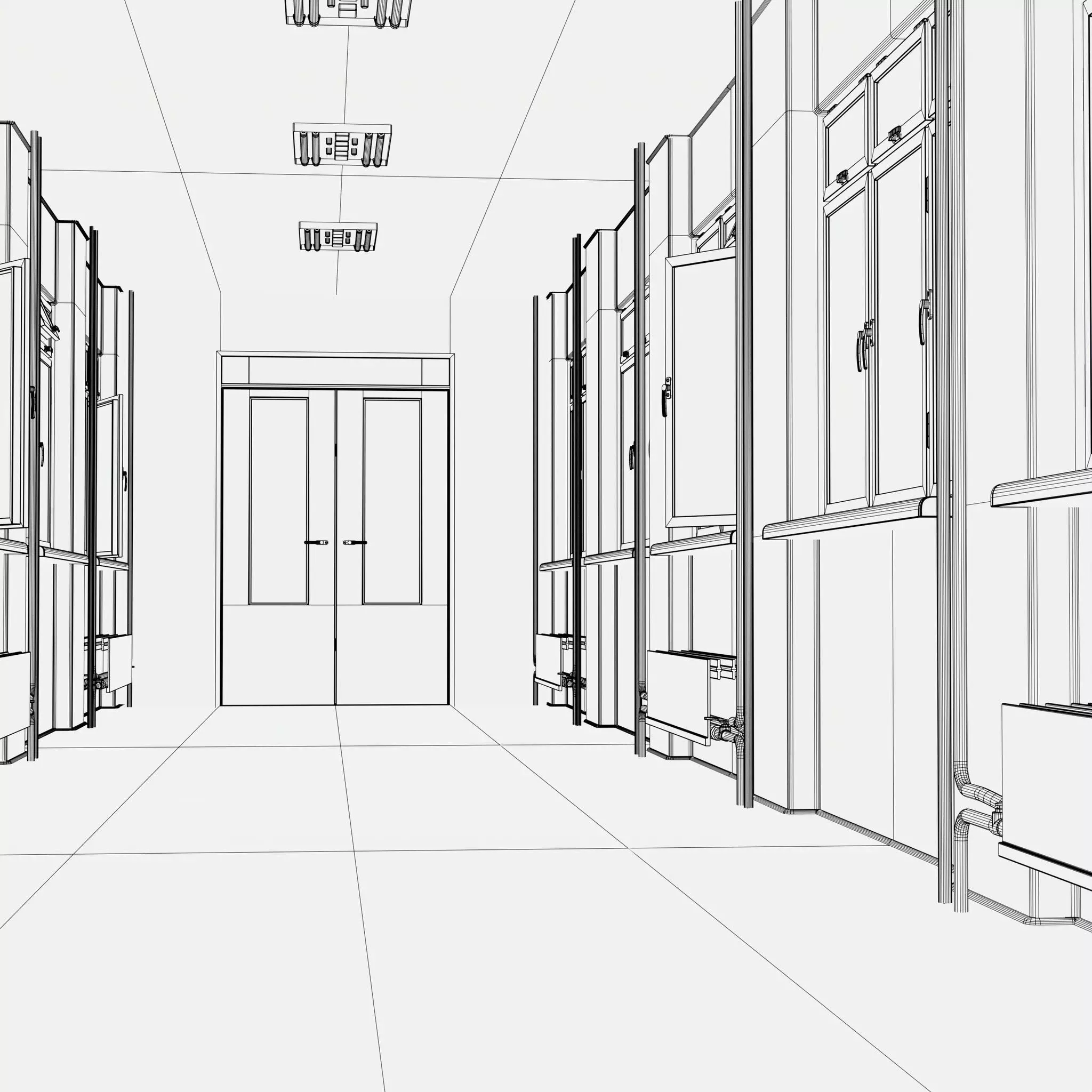 Building Corridor M1 3D model_10