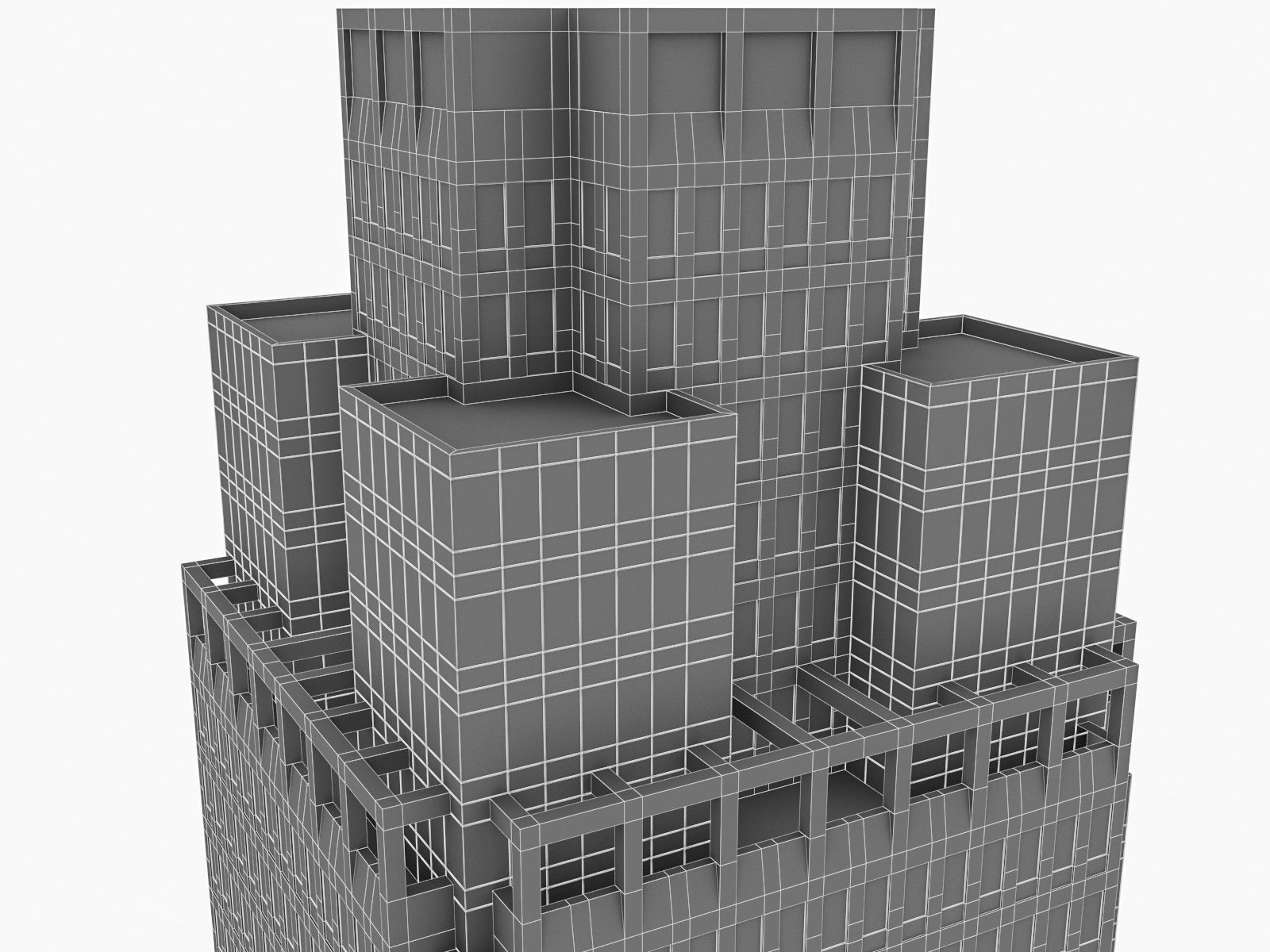 High-rise Buildings Collection 02 Low-poly 3D model_12