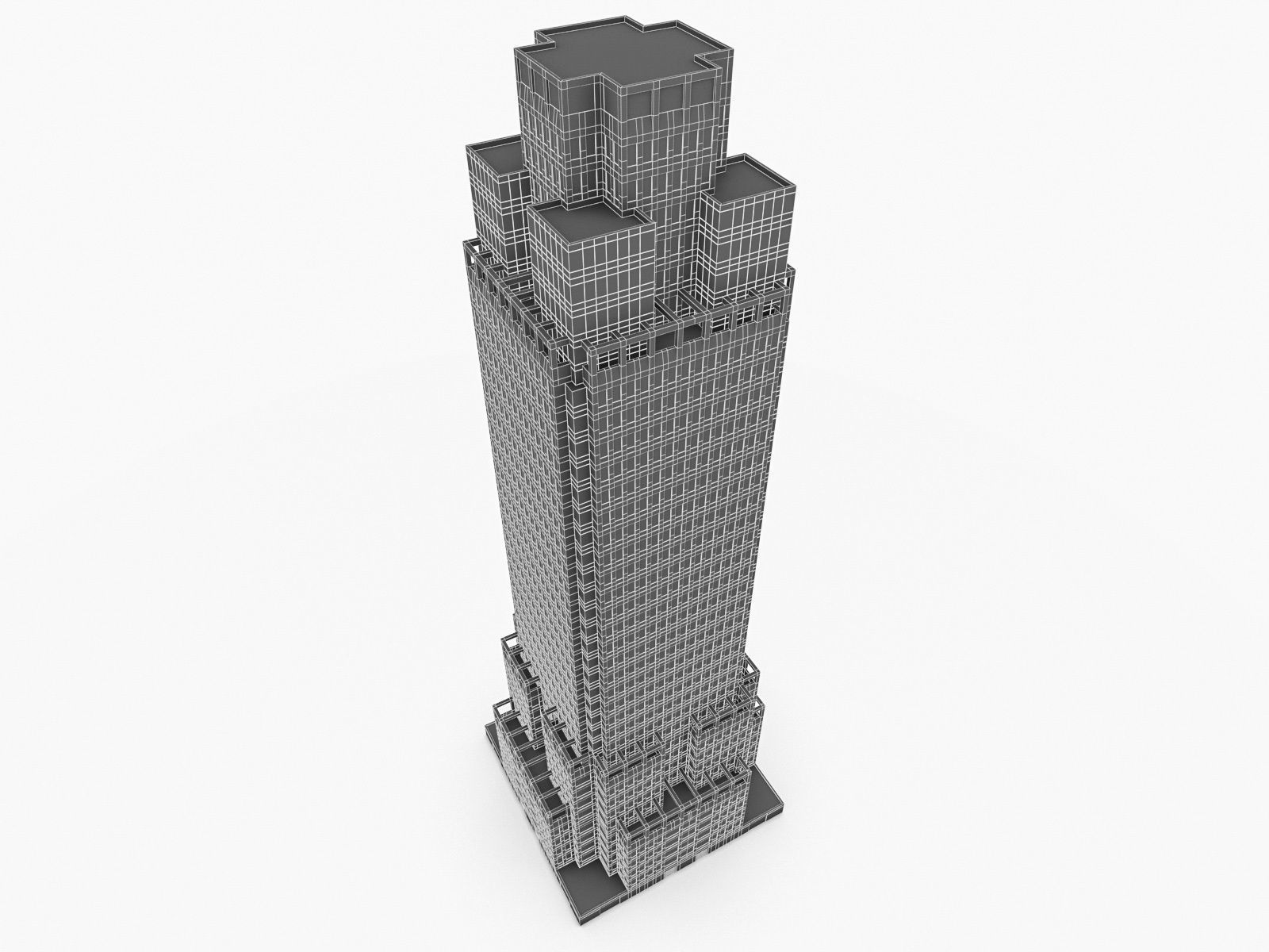 High-rise Buildings Collection 02 Low-poly 3D model_11