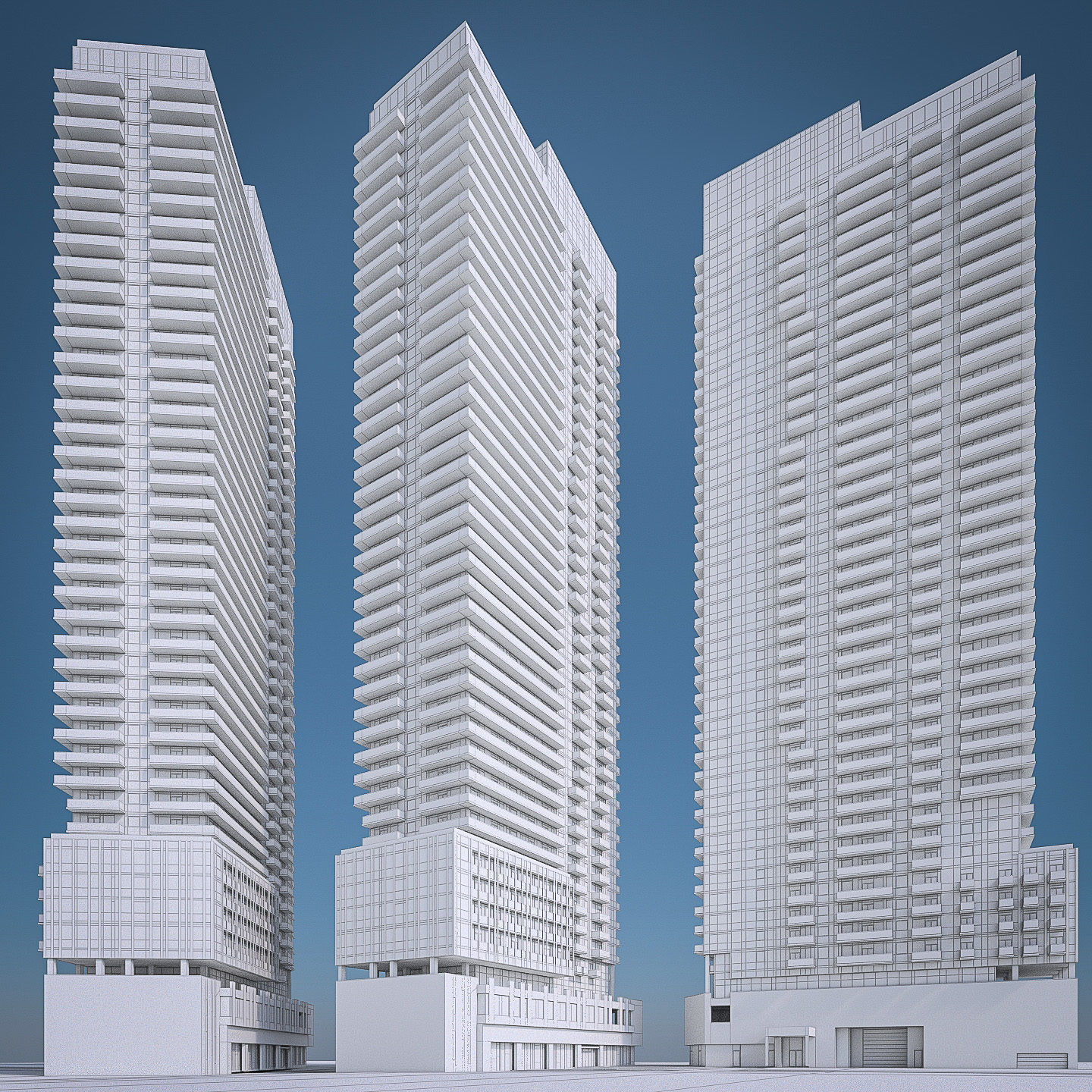 High-rise Buildings Collection 02 Low-poly 3D model_5