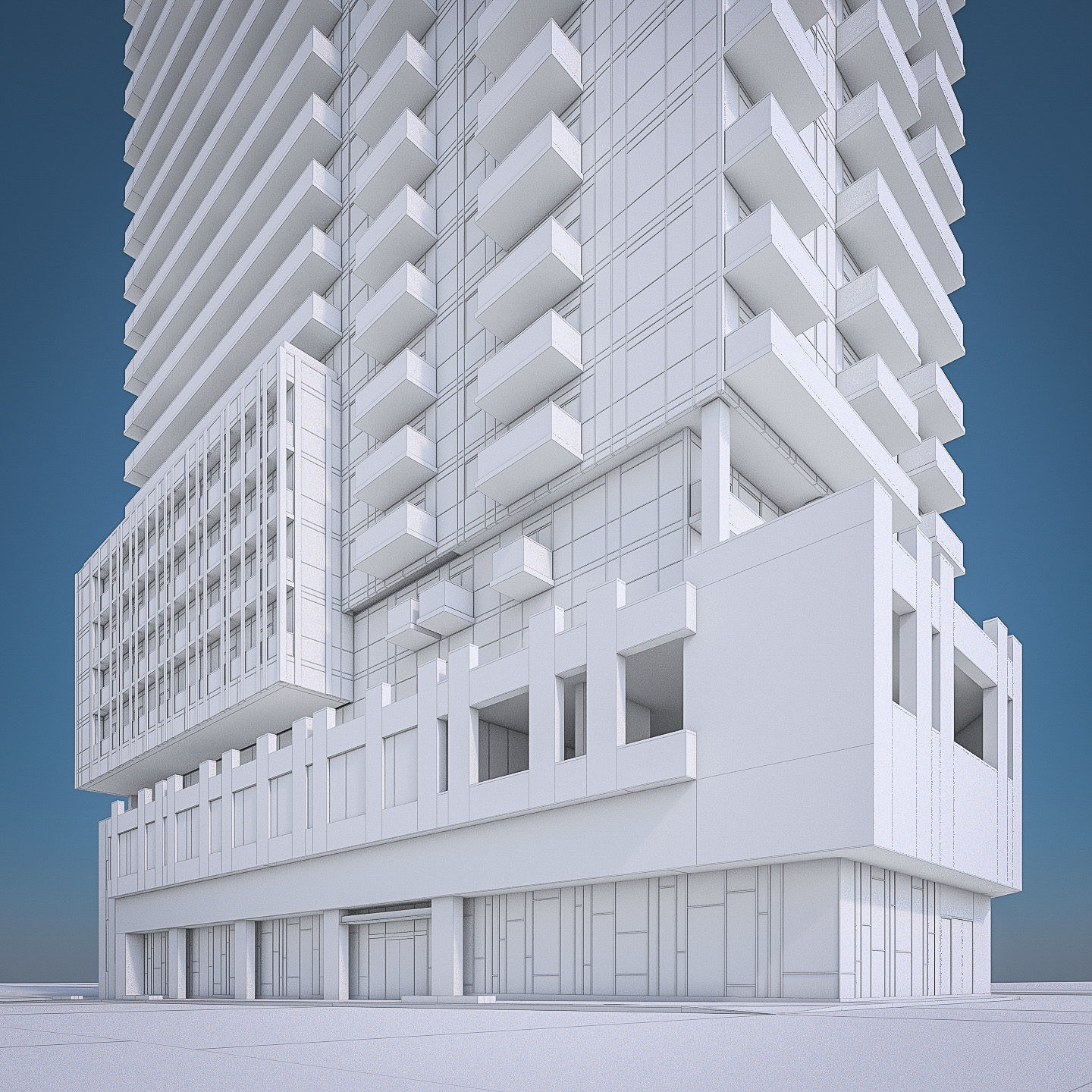 High-rise Buildings Collection 02 Low-poly 3D model_4