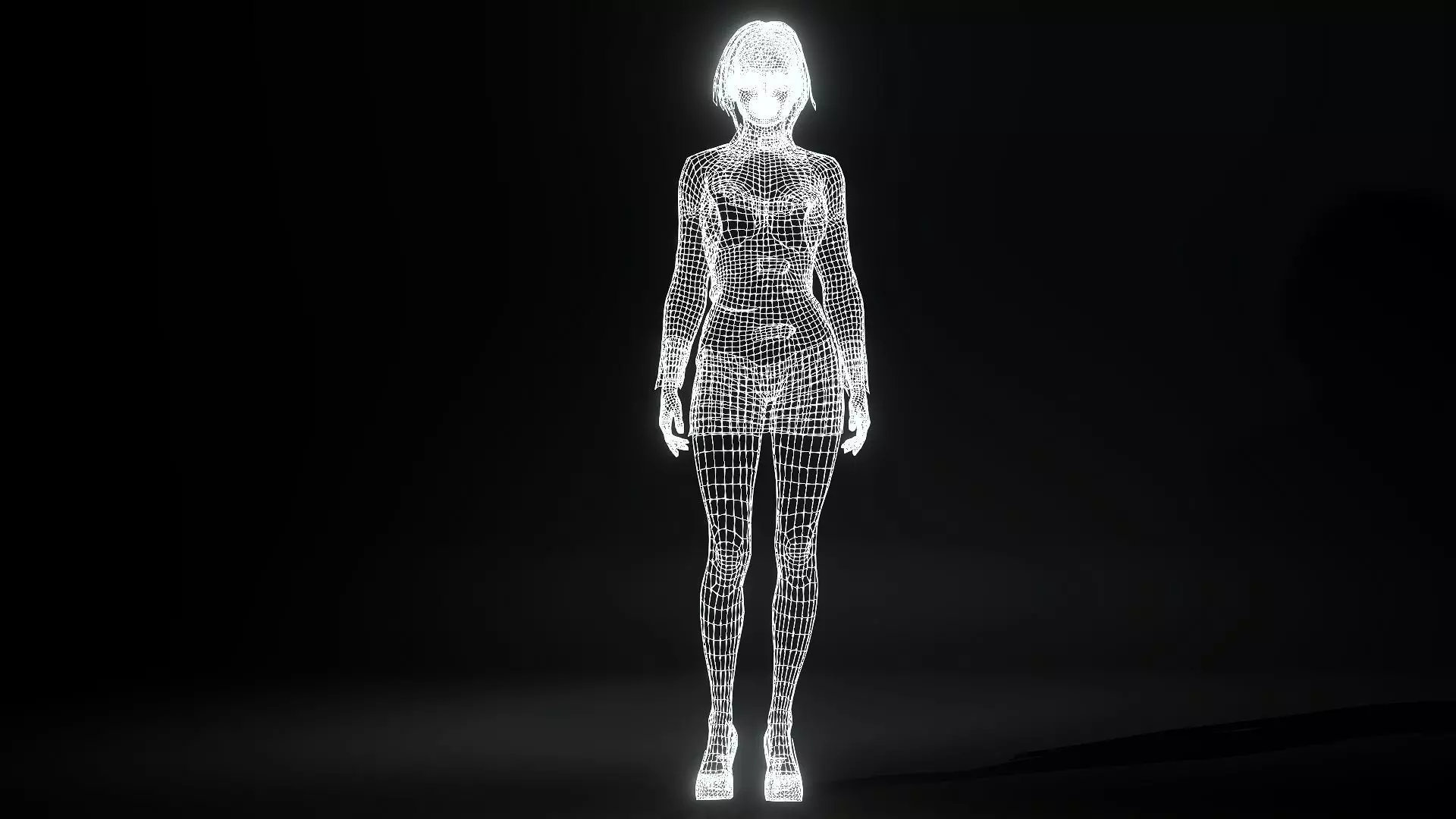 Mysterious Girl Aria Low-poly 3D model_20