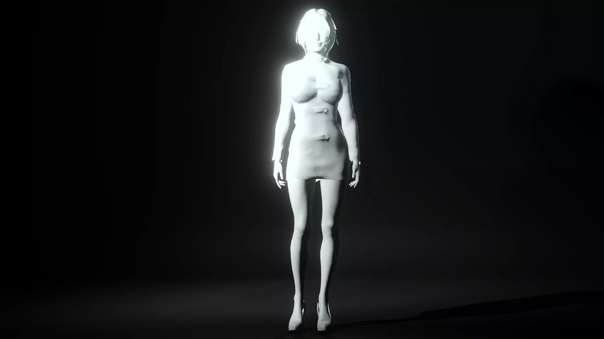 Mysterious Girl Aria Low-poly 3D model_19