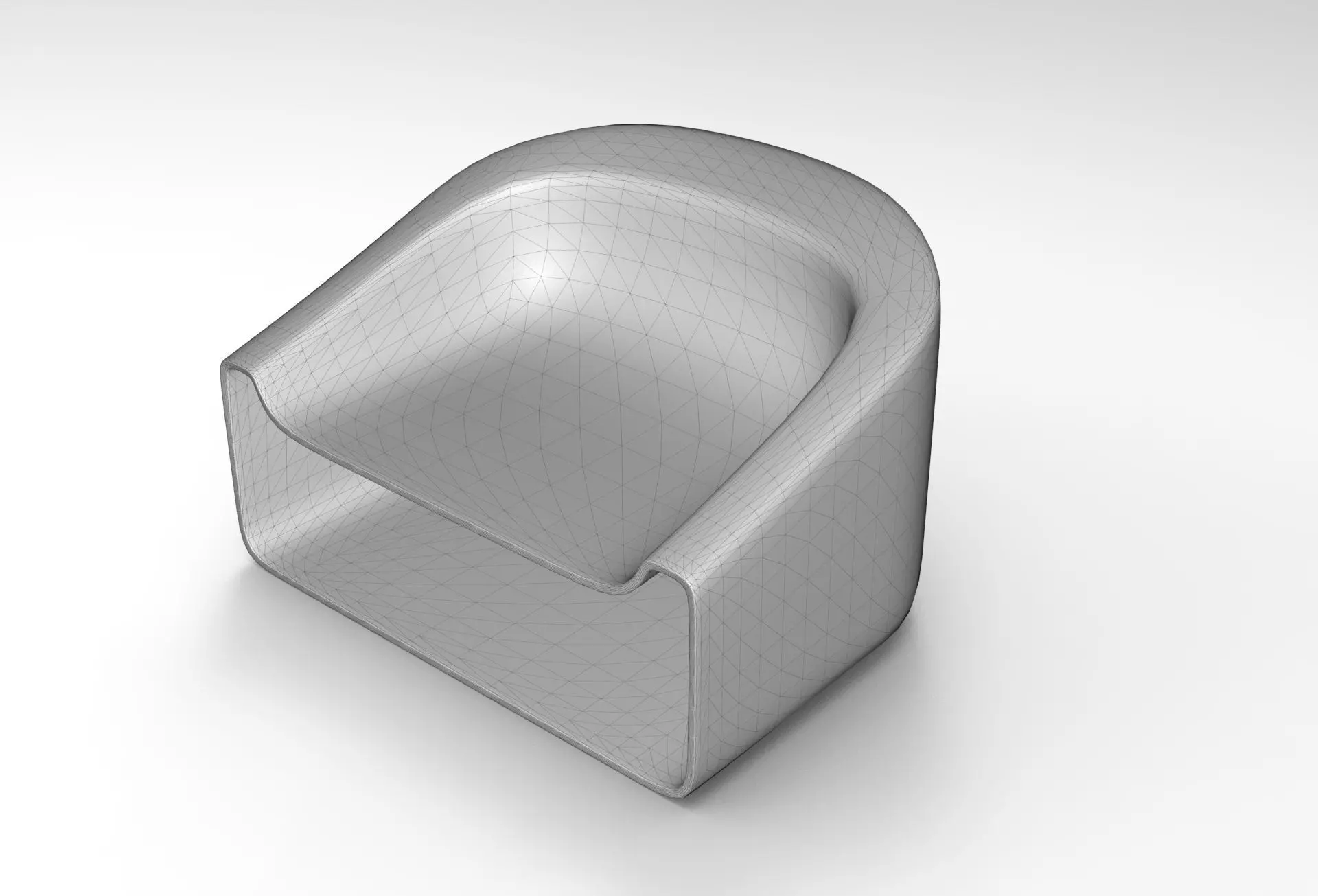 Mannath Reading Chair Low-poly 3D model_6