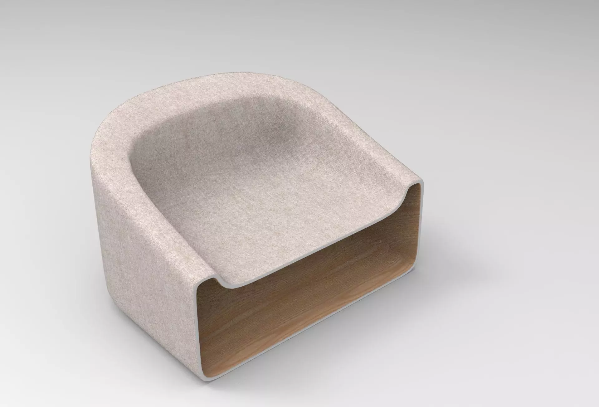 Mannath Reading Chair Low-poly 3D model_1