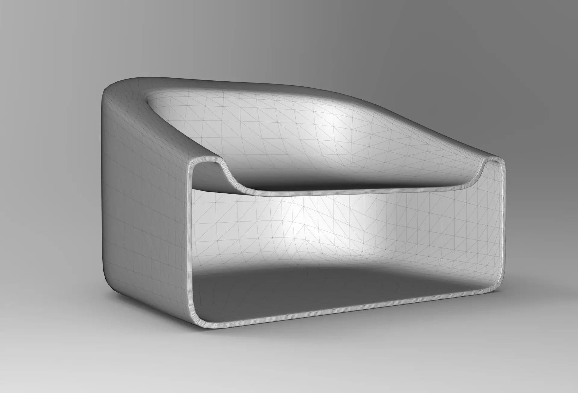 Mannath Reading Chair Low-poly 3D model_5