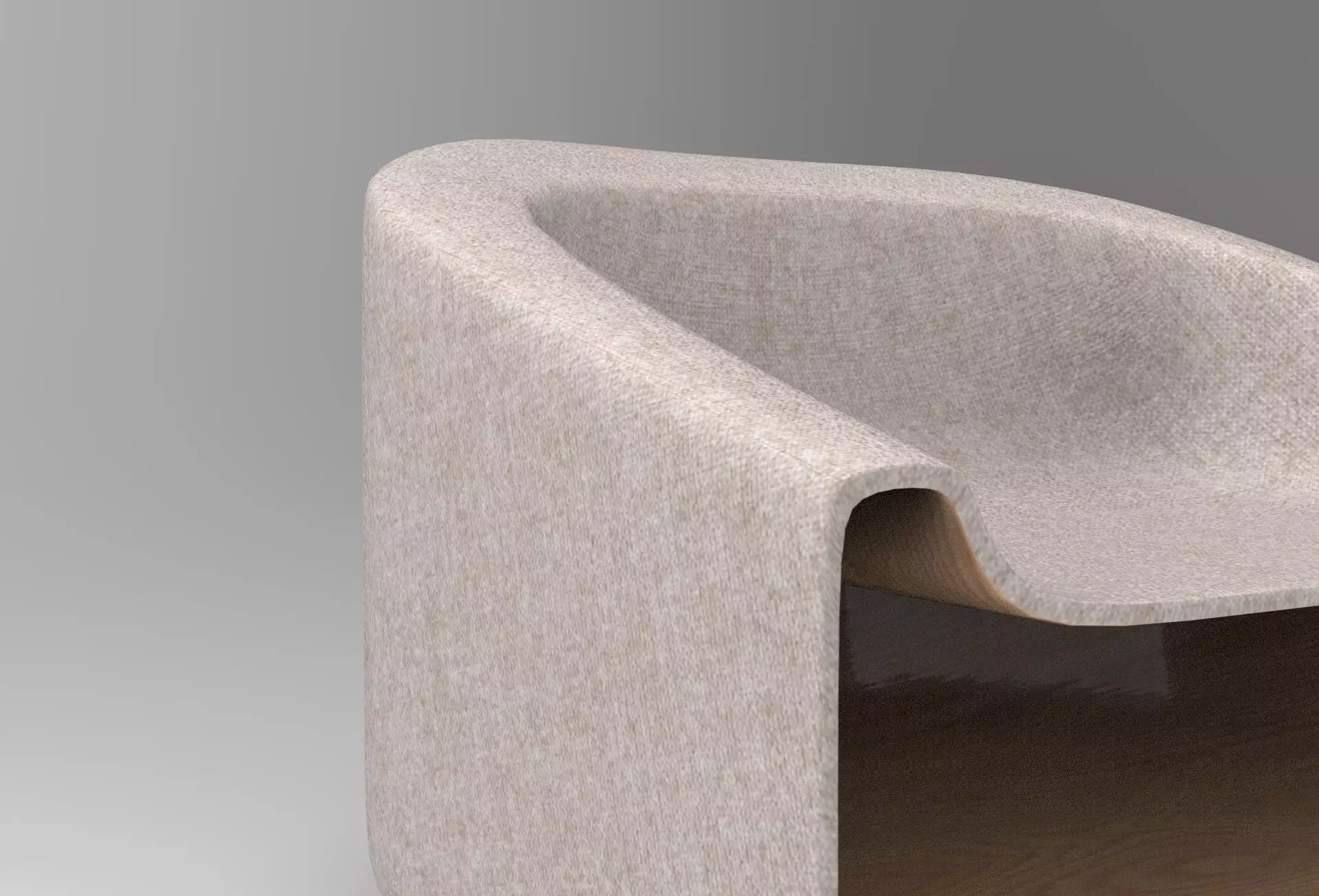 Mannath Reading Chair Low-poly 3D model_4