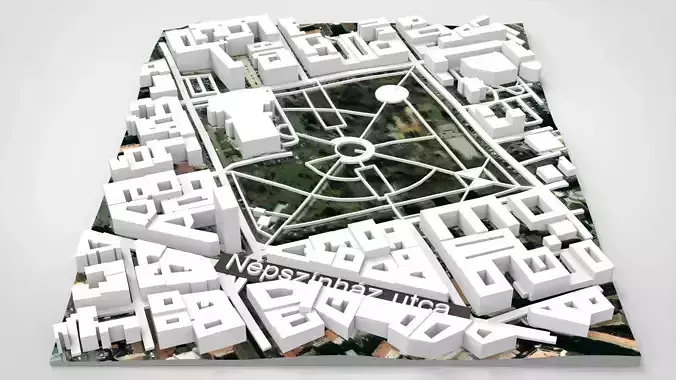 Budapest Park II Janos Pal papa ter Hungary 3D model