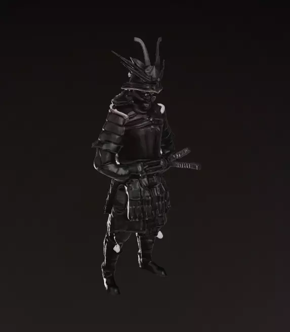 Dark Fantasy Samurai Character - PBR Game-Ready 3D print model