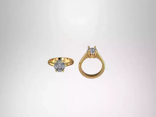 Invisible Oval Diamond Ring 