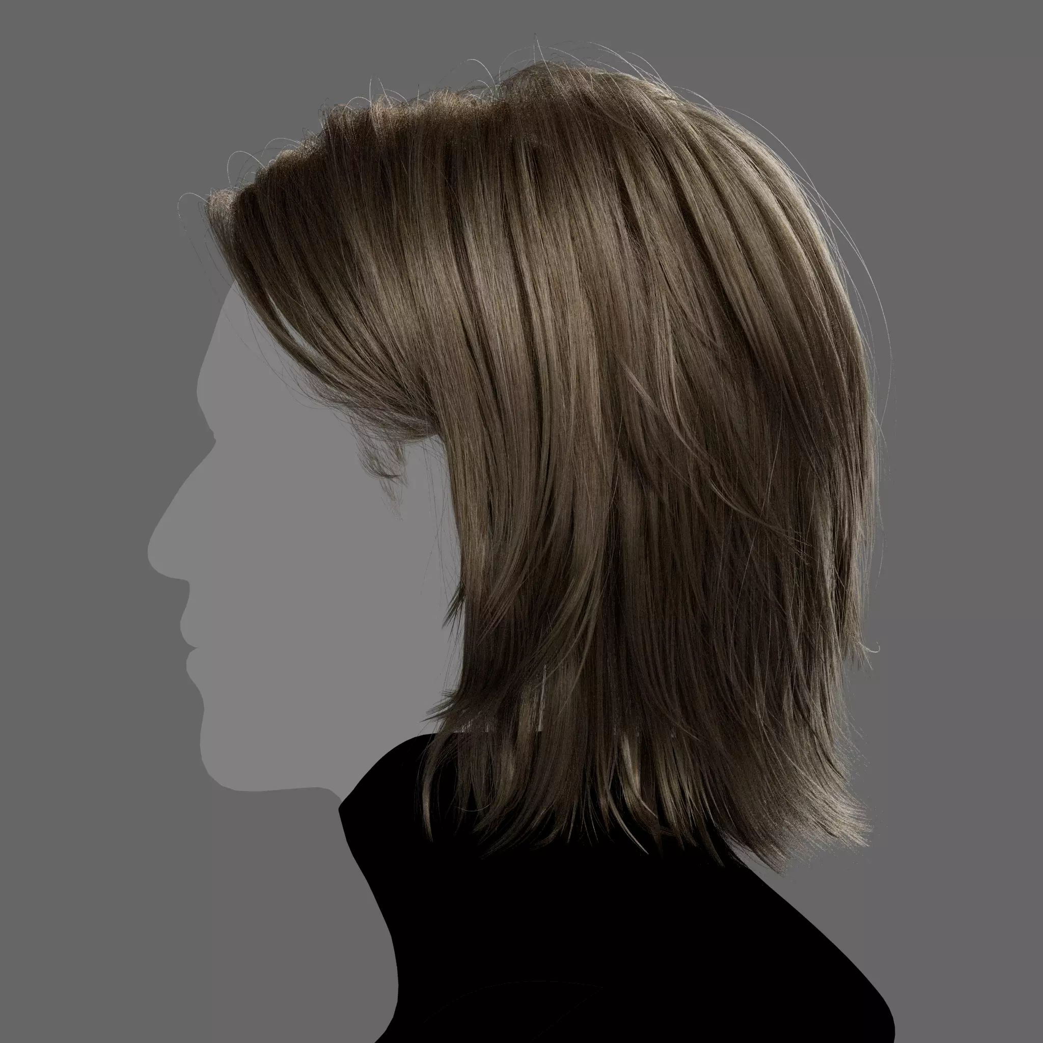 Knight Male Hairstyle XGen maya scene 3D model and FBX 3D model_5