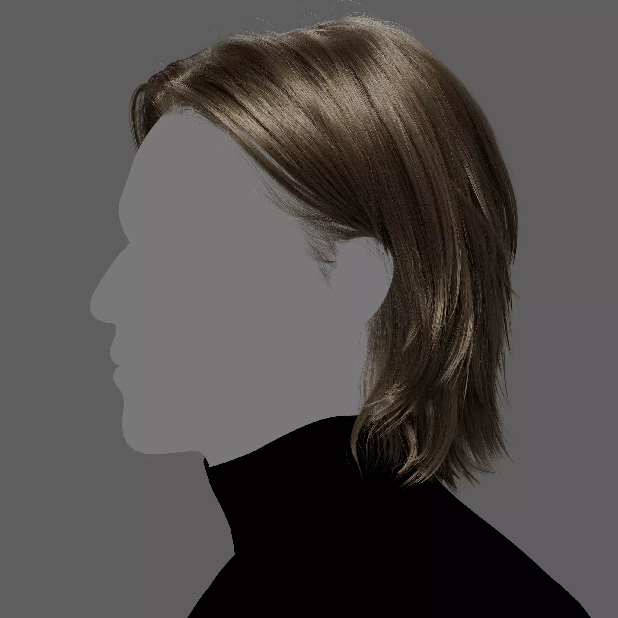 Knight Male Hairstyle XGen maya scene 3D model and FBX 3D model_3