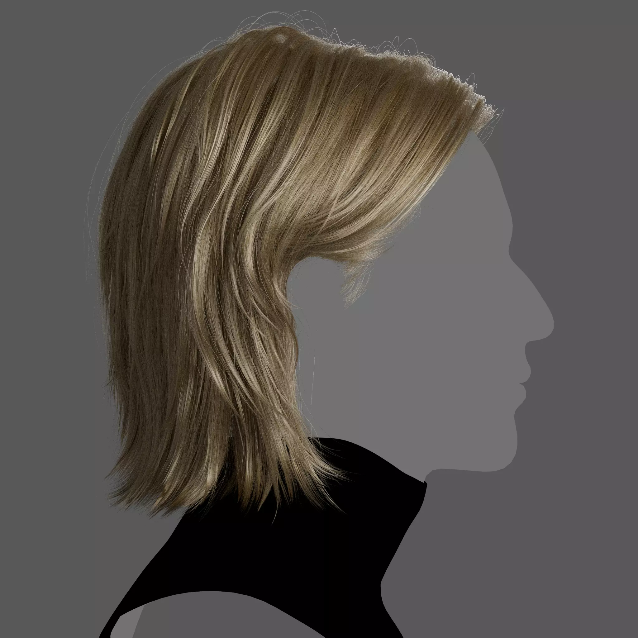 Knight Male Hairstyle XGen maya scene 3D model and FBX 3D model_7