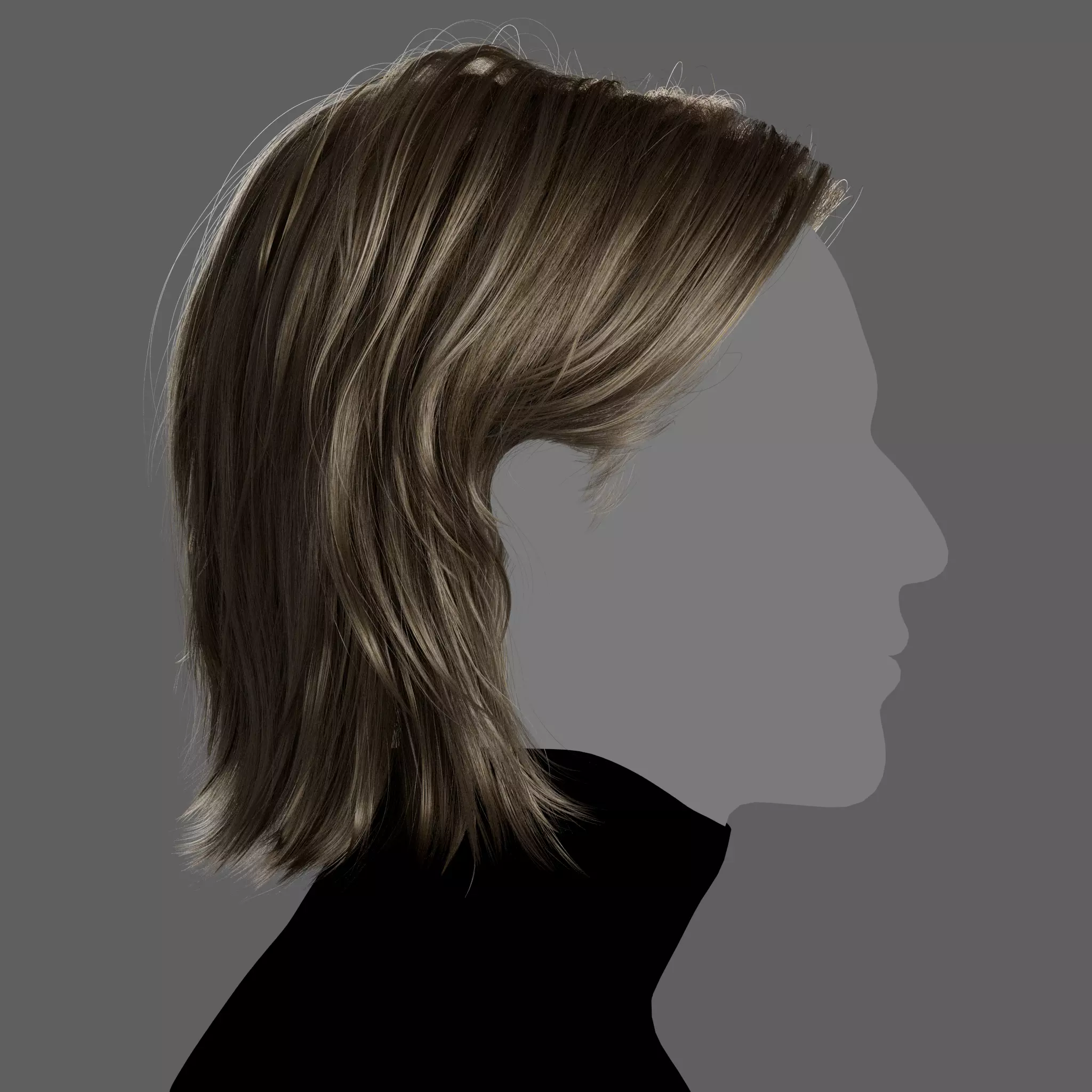 Knight Male Hairstyle XGen maya scene 3D model and FBX 3D model_1