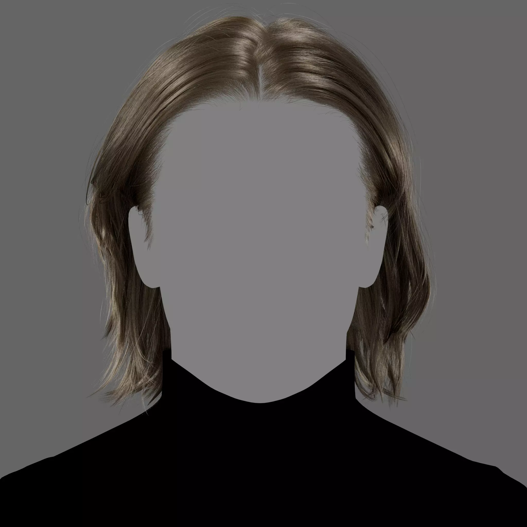 Knight Male Hairstyle XGen maya scene 3D model and FBX 3D model_2