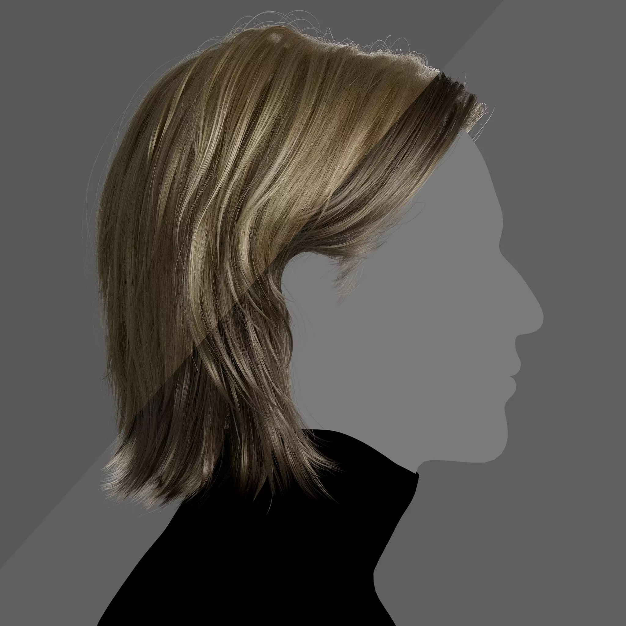 Knight Male Hairstyle XGen maya scene 3D model and FBX 3D model_0