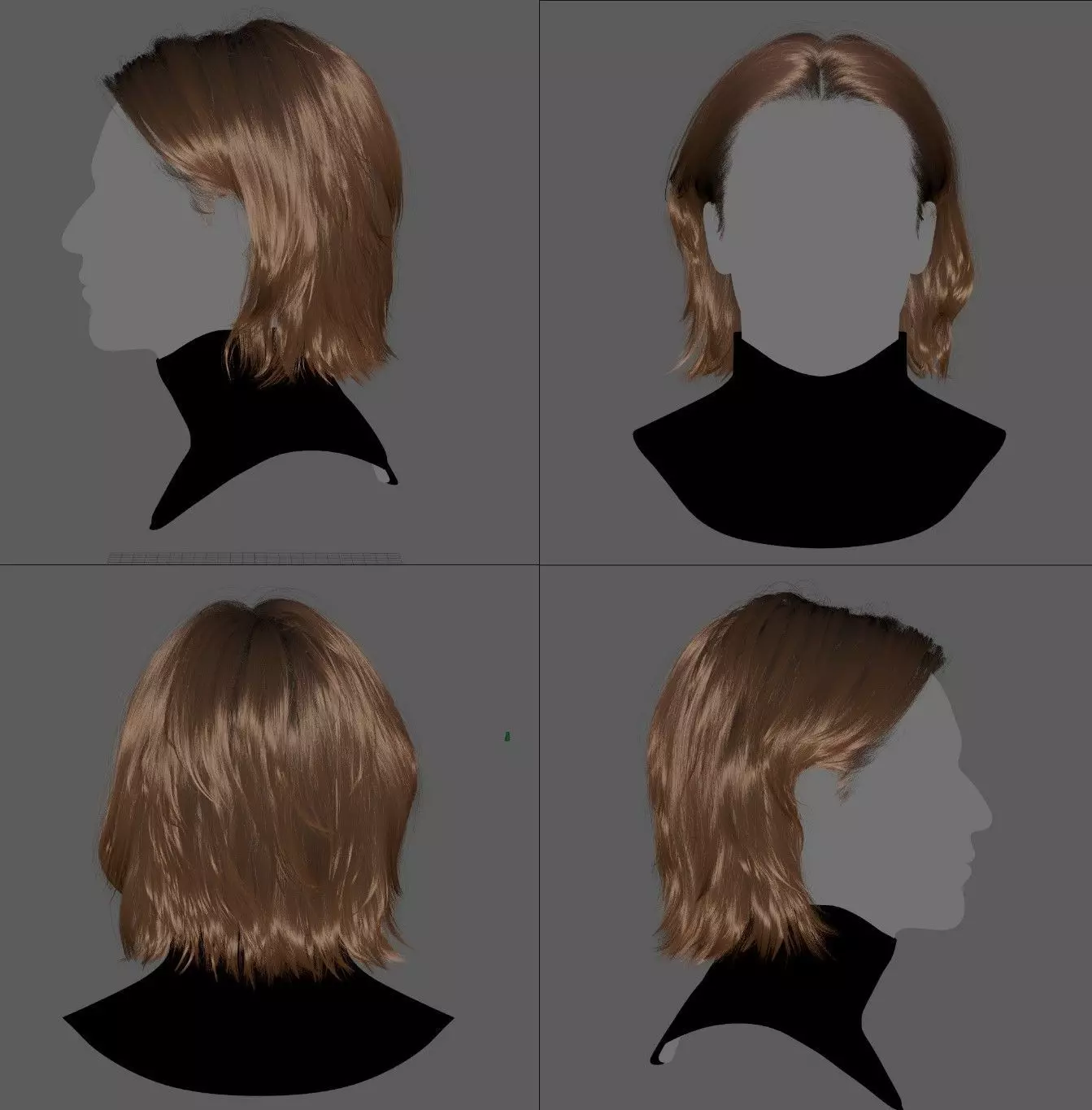 Knight Male Hairstyle XGen maya scene 3D model and FBX 3D model_11