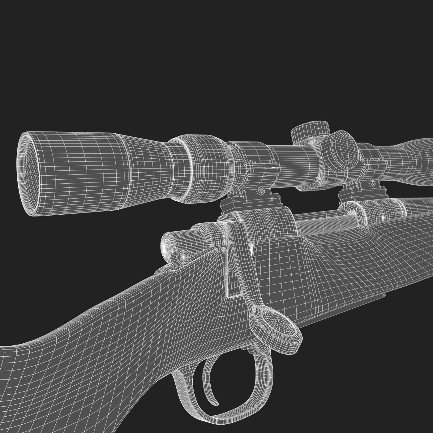 Remington 700 xcr  3x9 scope 3D model_6