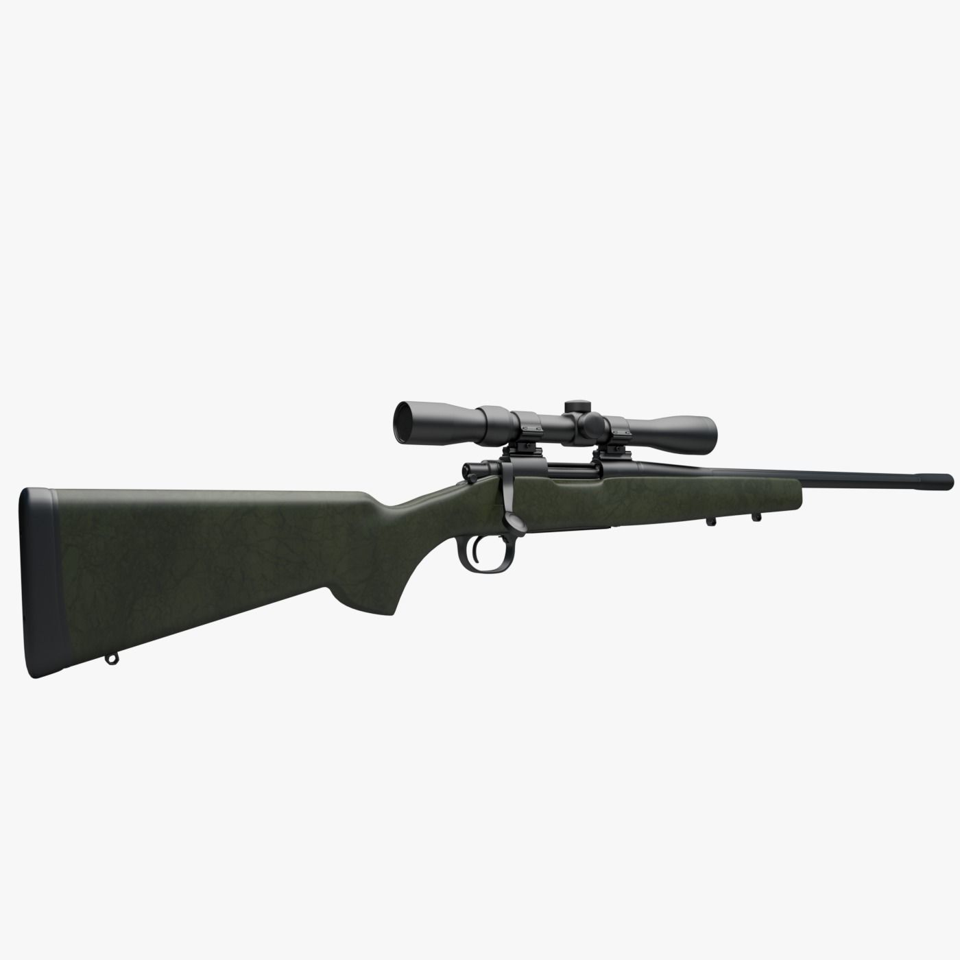 Remington 700 xcr  3x9 scope 3D model_1