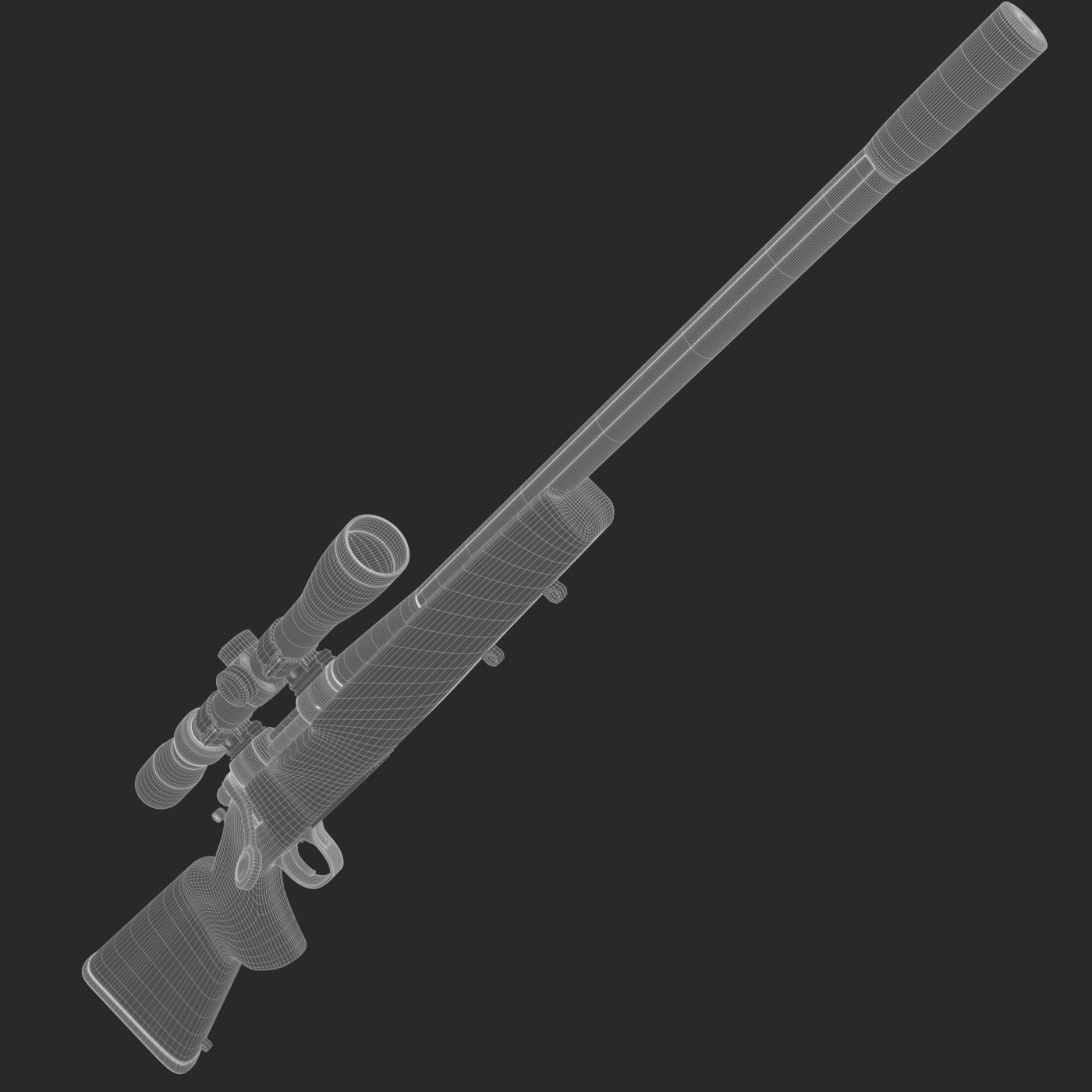 Remington 700 xcr  3x9 scope 3D model_4