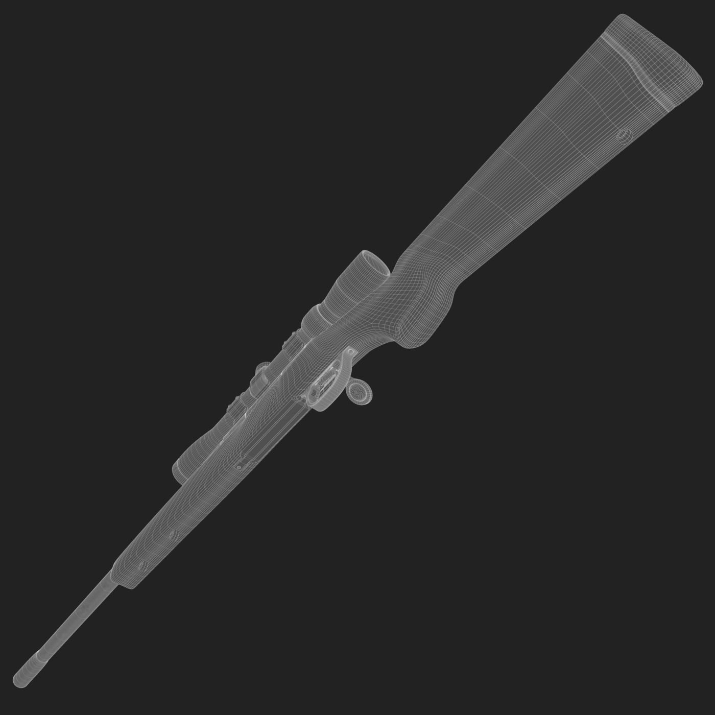Remington 700 xcr  3x9 scope 3D model_3