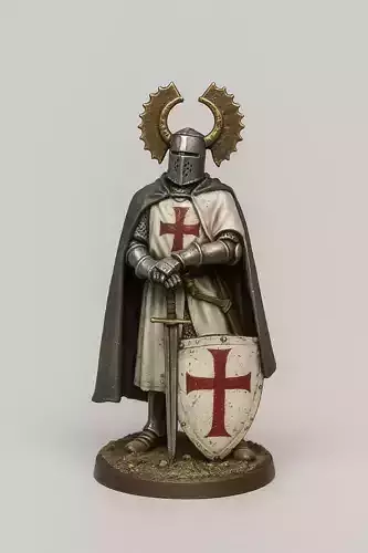 Crusader Knight STL Model for 3D Printing