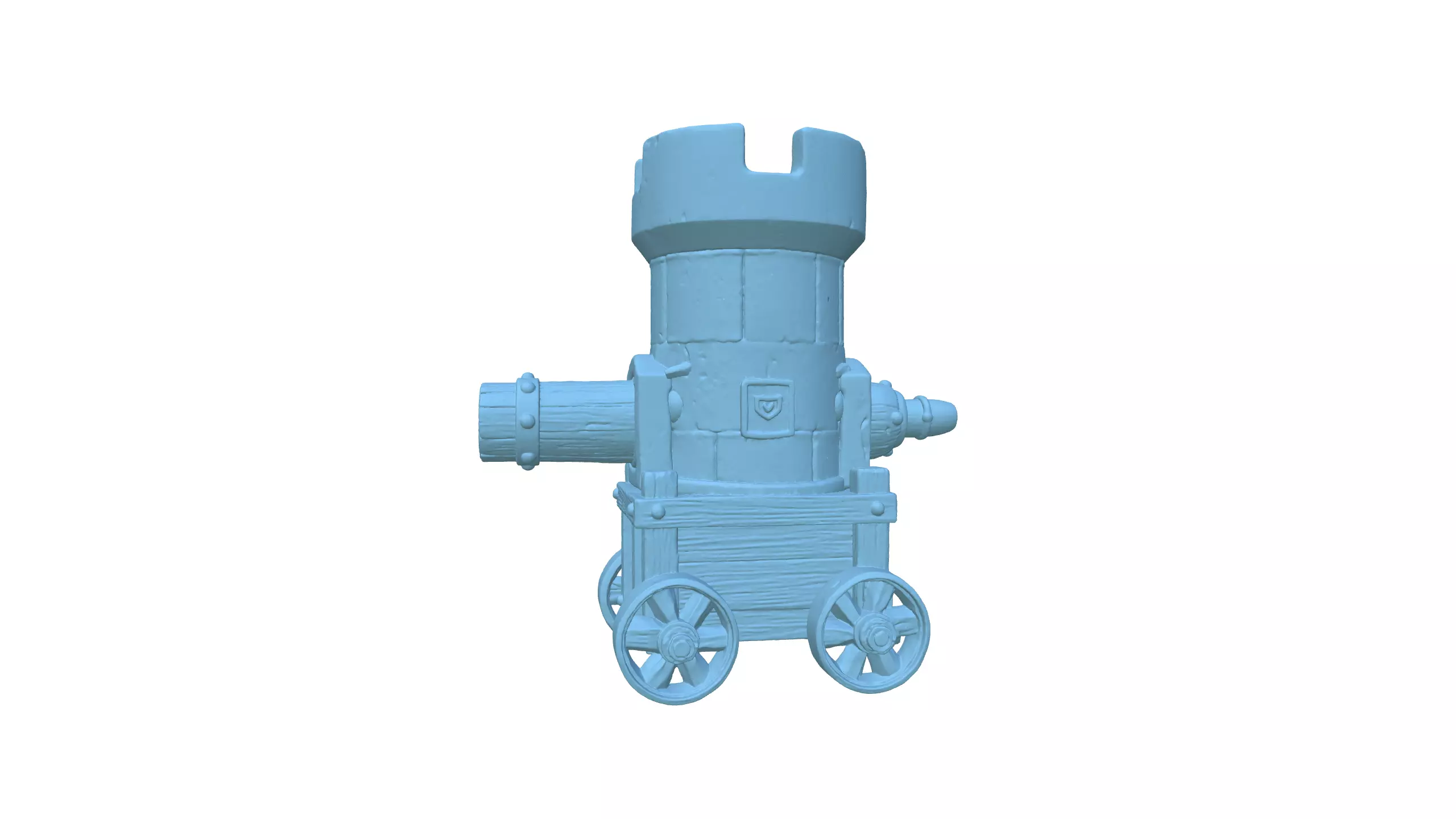 Stylized Medieval Cannon Tower 3D model_9