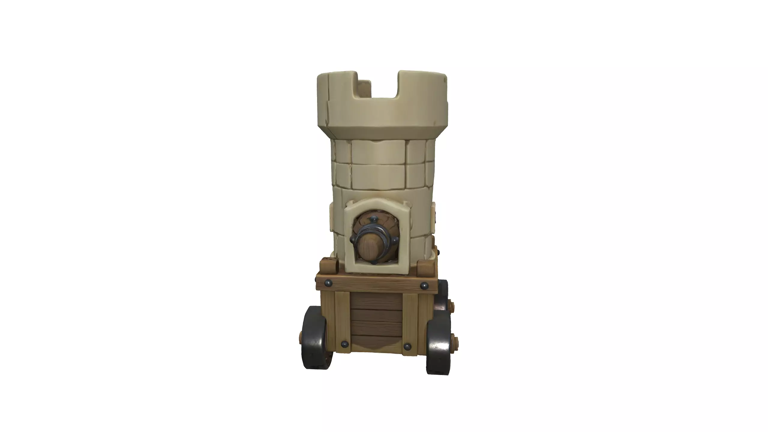 Stylized Medieval Cannon Tower 3D model_7