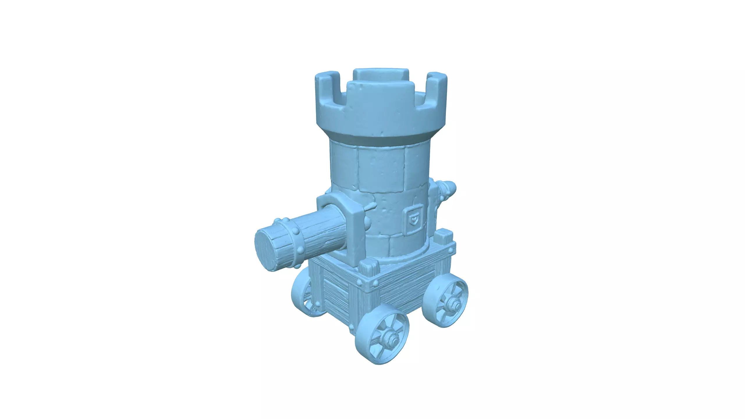 Stylized Medieval Cannon Tower 3D model_12