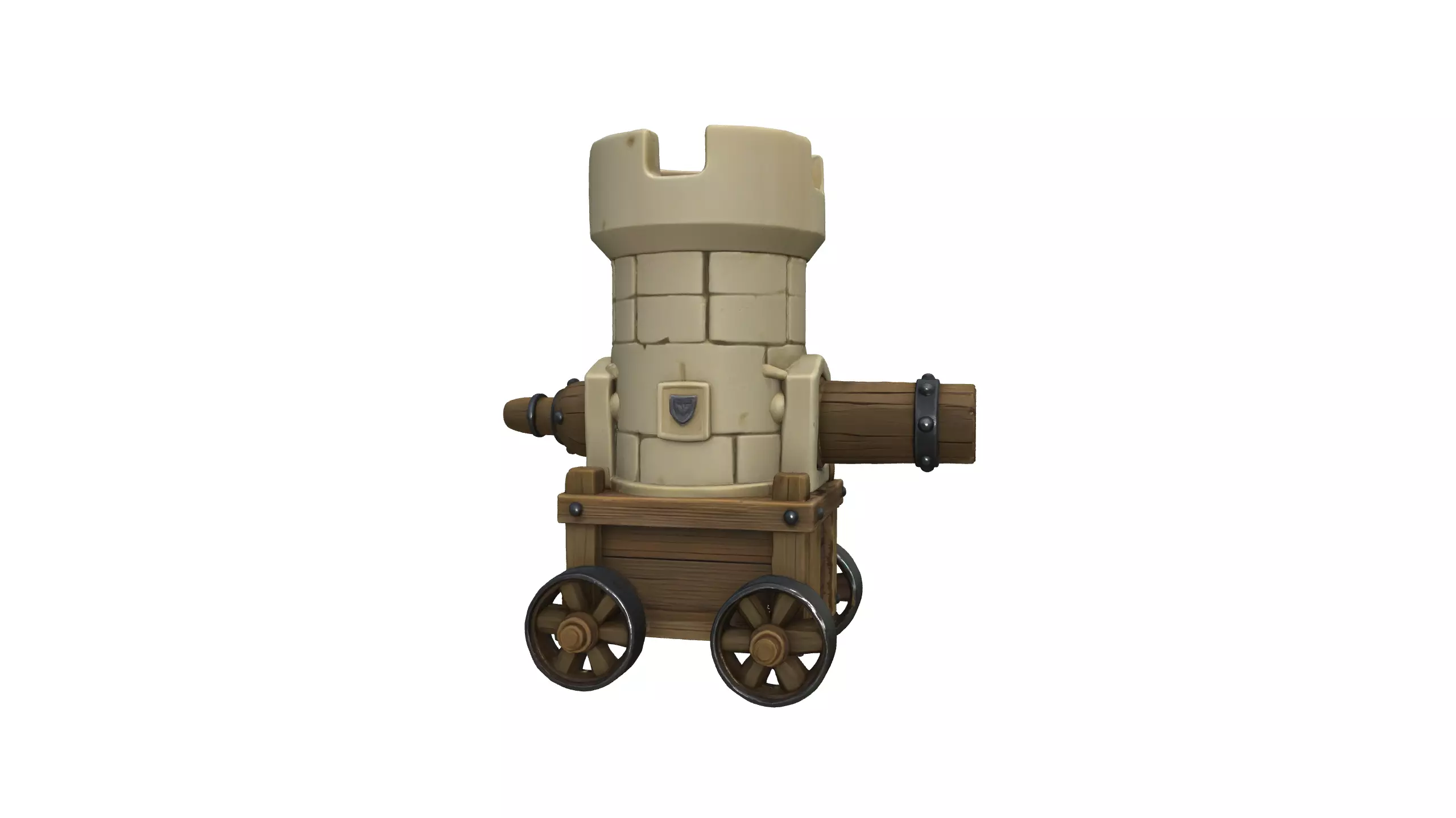 Stylized Medieval Cannon Tower 3D model_2