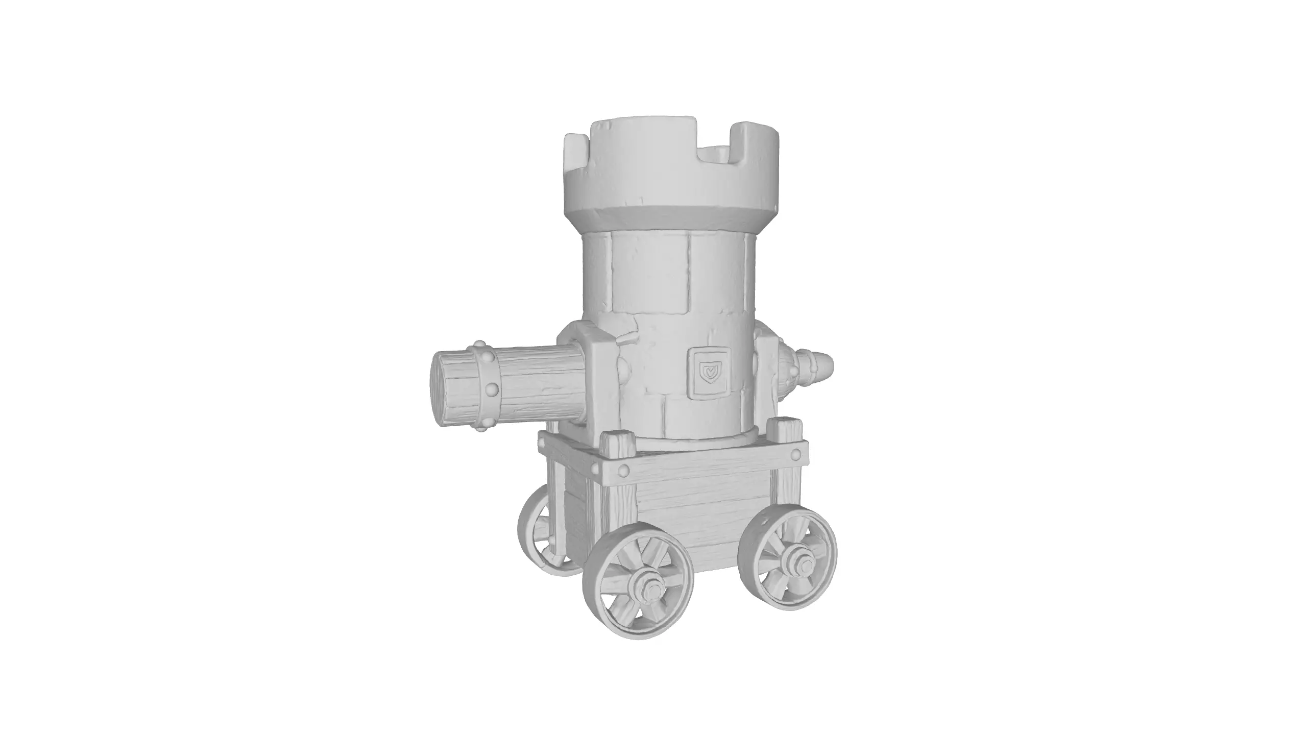 Stylized Medieval Cannon Tower 3D model_14